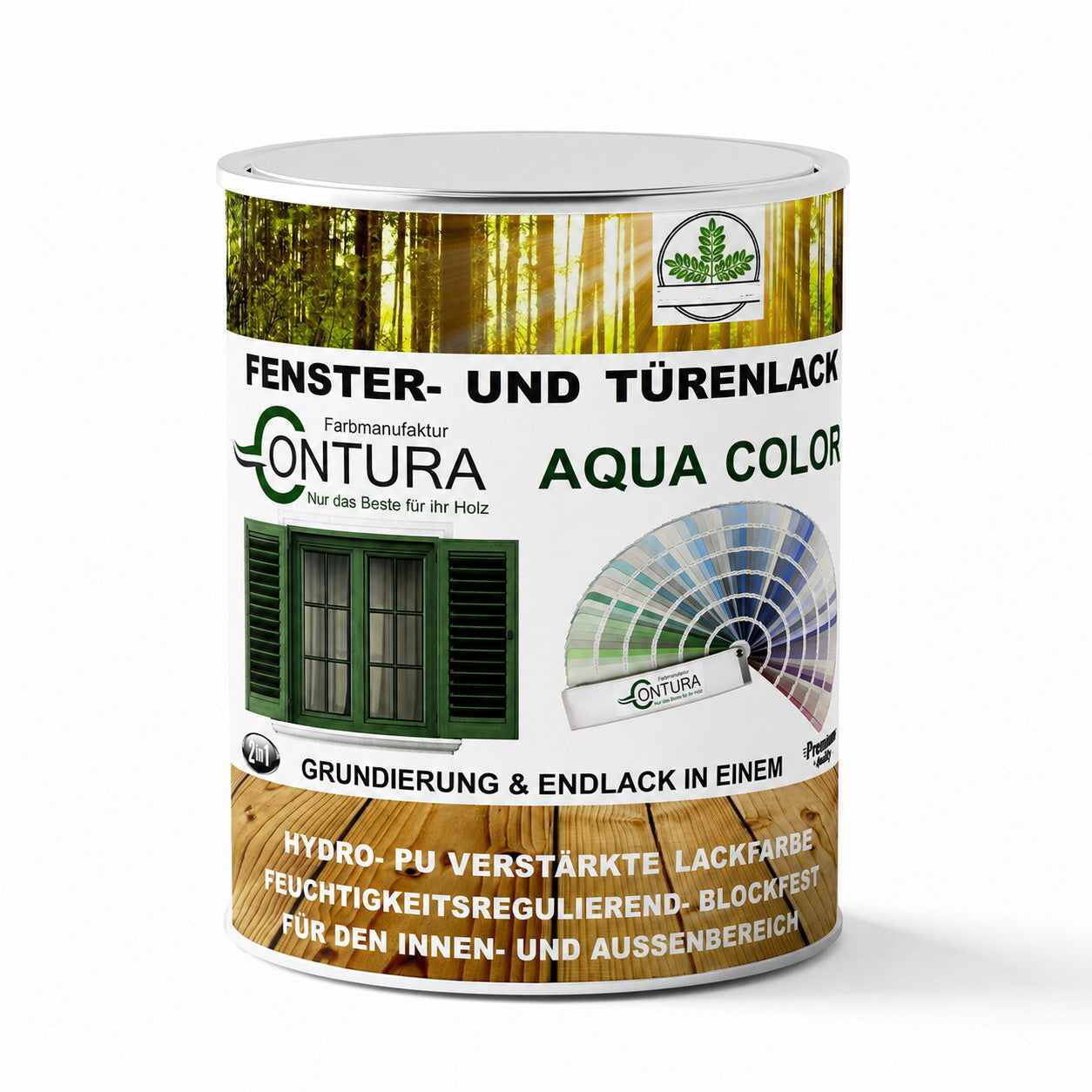 Contura Fenster und Türenlack GLÄNZEND nach RAL 2in1 mit Pinsel Möbellack Innen und Außen Holzlack
