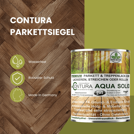Contura 2 in 1 Parkettsiegel Grundierung und Parkettlack Holzlack Seidenmatt - Farbmanufaktur Contura Berkemeier - Farbmanufaktur Contura Berkemeier