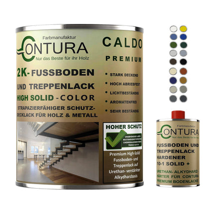 -POS- 2K Fussbodenlack Treppenlack Farbe Buntlack Seidenmatt Dielenlack Parkettlack - Farbmanufaktur Contura Berkemeier - Farbmanufaktur Contura Berkemeier