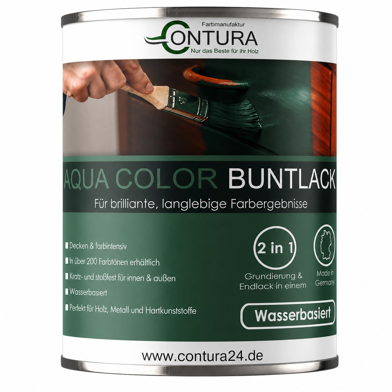 Contura Buntlack GLÄNZEND Lackfarbe Lack Außen Innen Holz Metall Farbe Holzlack Möbellack