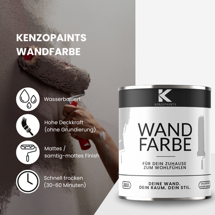Kenzopaints Wandfarbe Innenwandfarbe Designfarbe - 10Liter - Farbmanufaktur Contura Berkemeier - Farbmanufaktur Contura Berkemeier
