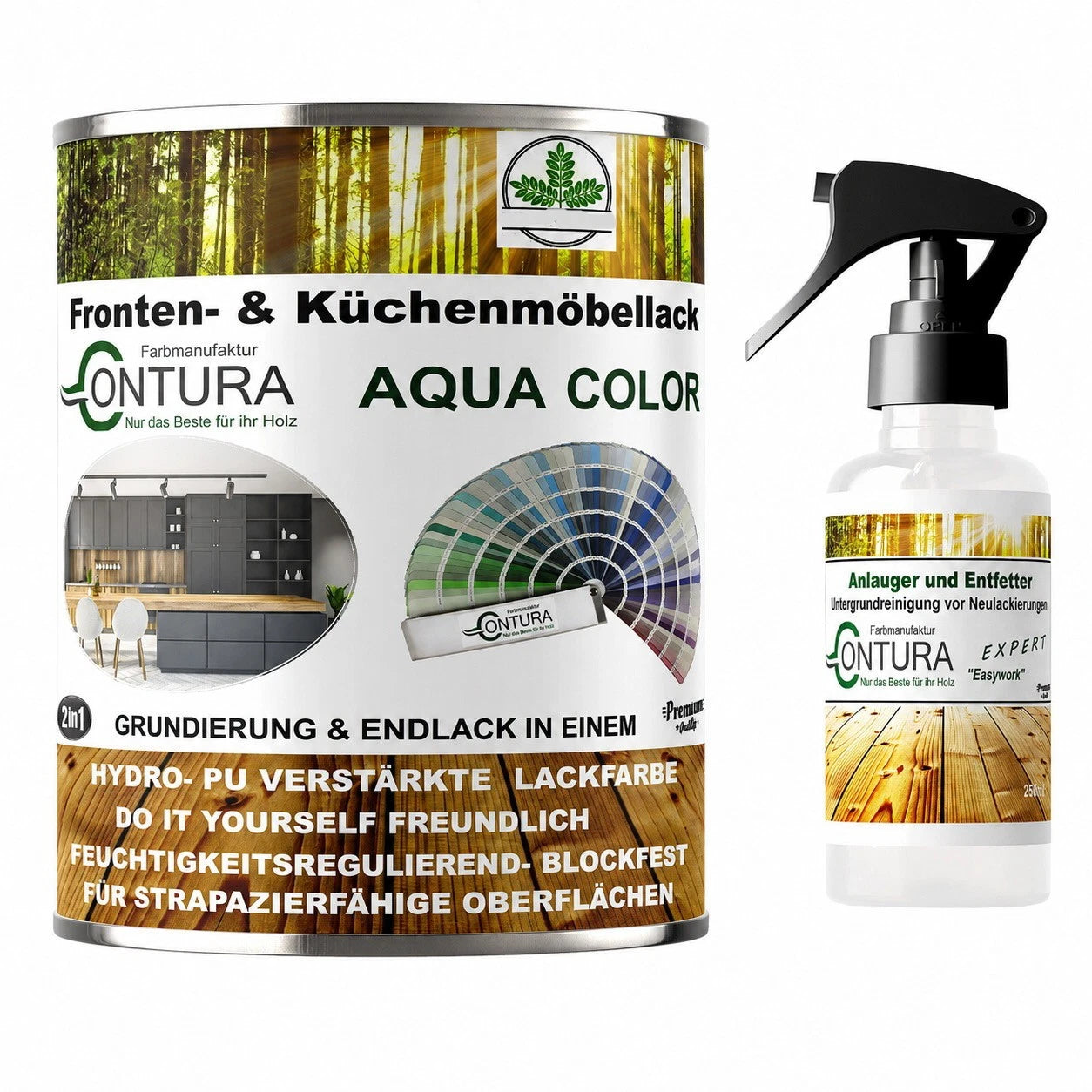 Contura Küchenmöbellack RAL Möbellack GLÄNZEND SET Möbelfarbe Holzlack Buntlack Küchenlack
