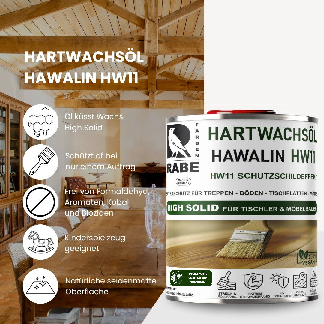 RABE Hartwachsöl High Solid Farblos seidenmatt geprüft Parkett Möbel Treppen Öl