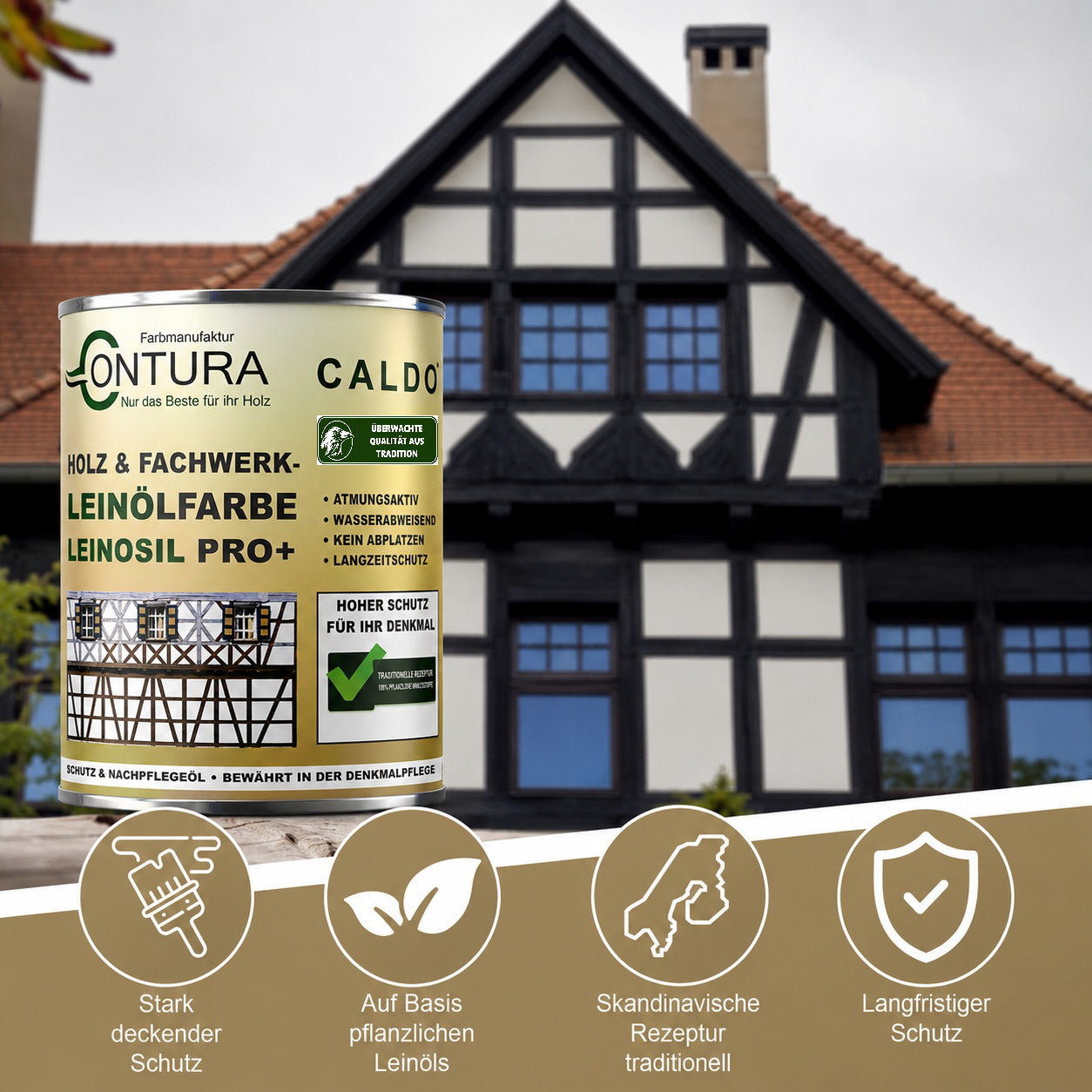 Contura Bio Wetterschutzfarbe Naturöl Fachwerk Haus Ölfarbe Öko Leinölfarbe Holz Farbe