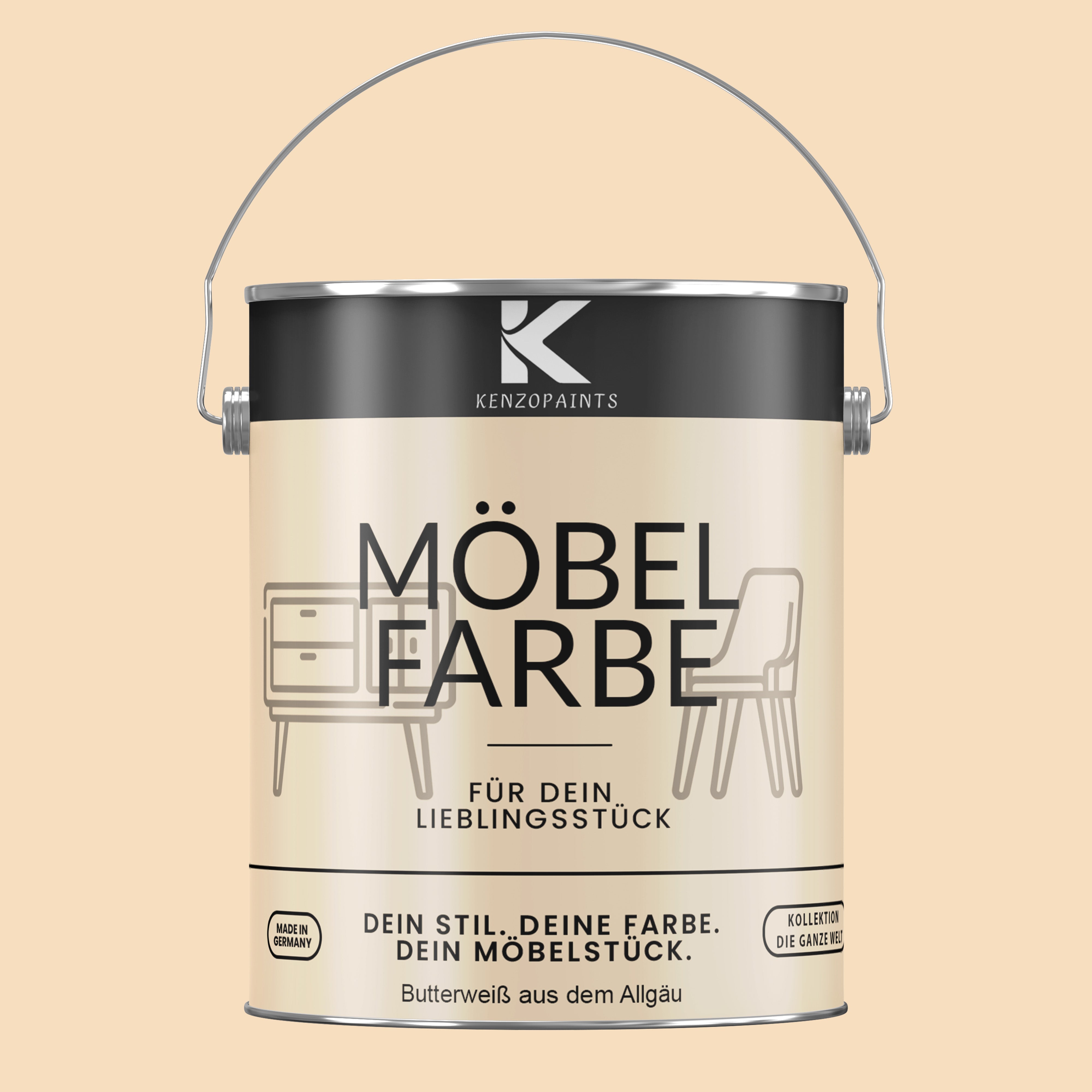 Kenzopaints Möbelfarbe Möbellack Buntlack - 2,5Liter - Farbmanufaktur Contura Berkemeier - Farbmanufaktur Contura Berkemeier