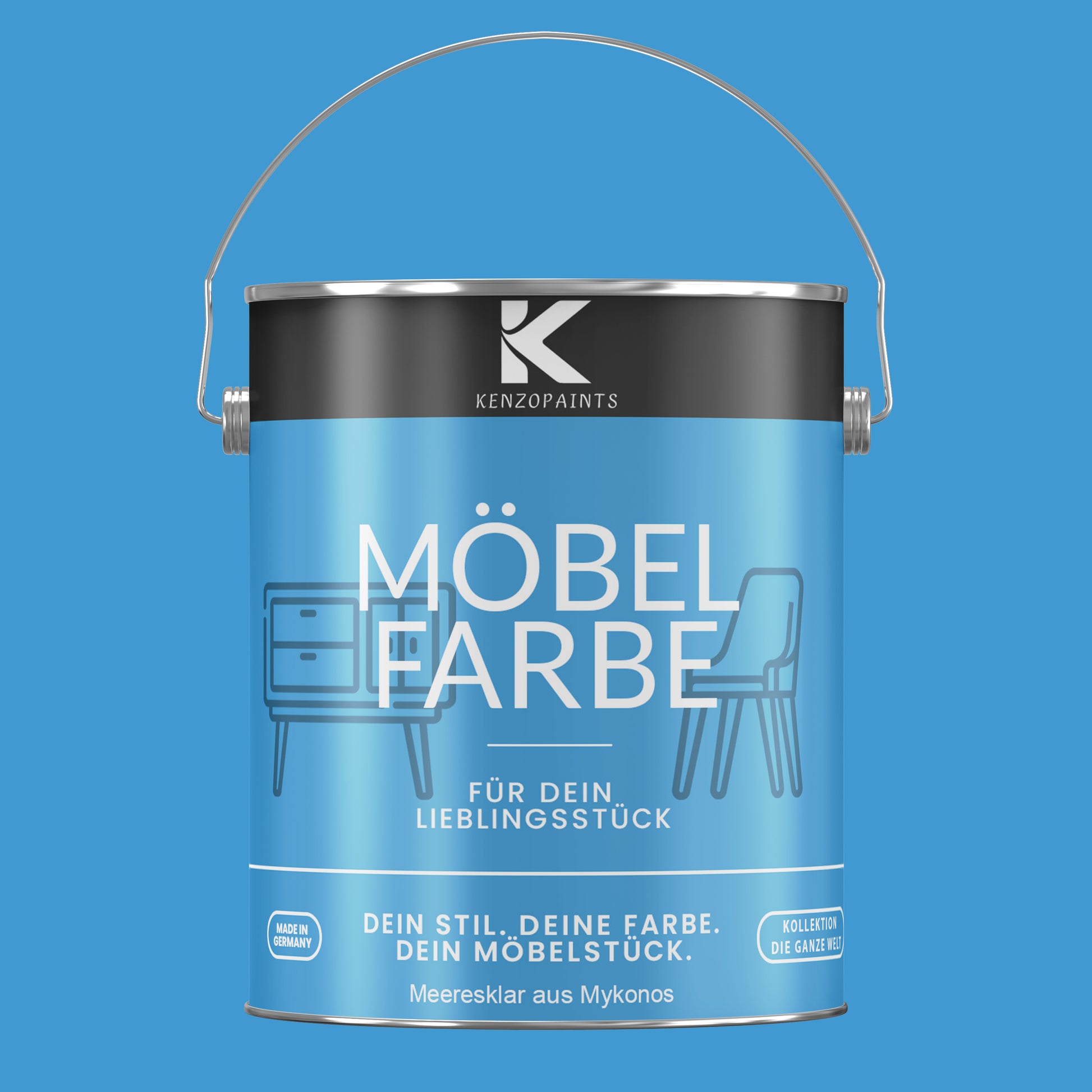 Kenzopaints Möbelfarbe Möbellack Buntlack - 2,5Liter - Farbmanufaktur Contura Berkemeier - Farbmanufaktur Contura Berkemeier