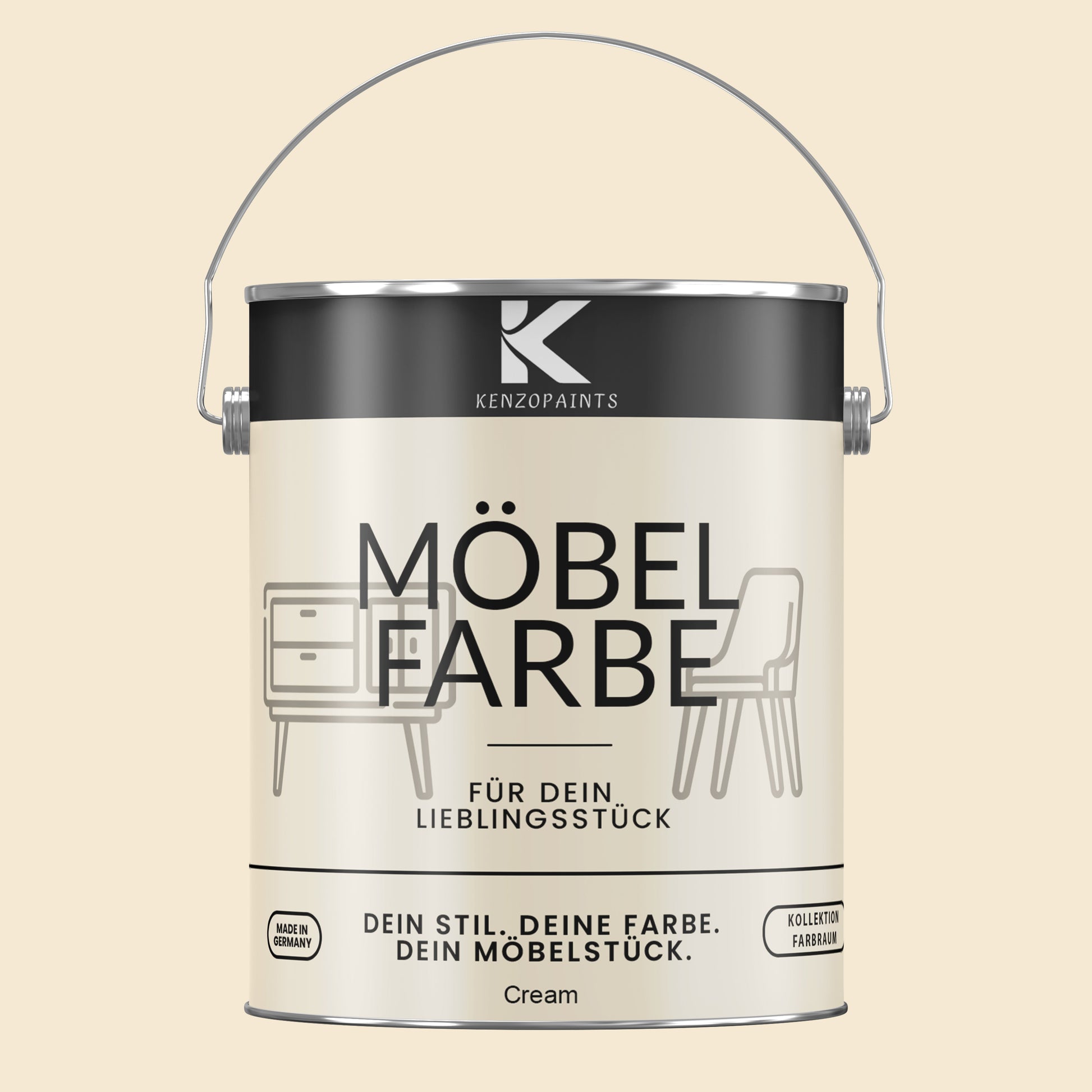 Kenzopaints Möbelfarbe Möbellack Buntlack Farbraum - 2,5Liter - Farbmanufaktur Contura Berkemeier - Farbmanufaktur Contura Berkemeier