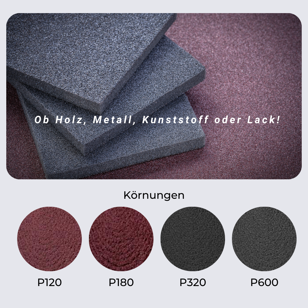 -POS- Contura Schleifvlies Set 100x170mm 4 Stück P120-P600 Schleifpads für Metall Holz Stahl Kunststoff (Kopie) - Farbmanufaktur Contura Berkemeier - Farbmanufaktur Contura Berkemeier