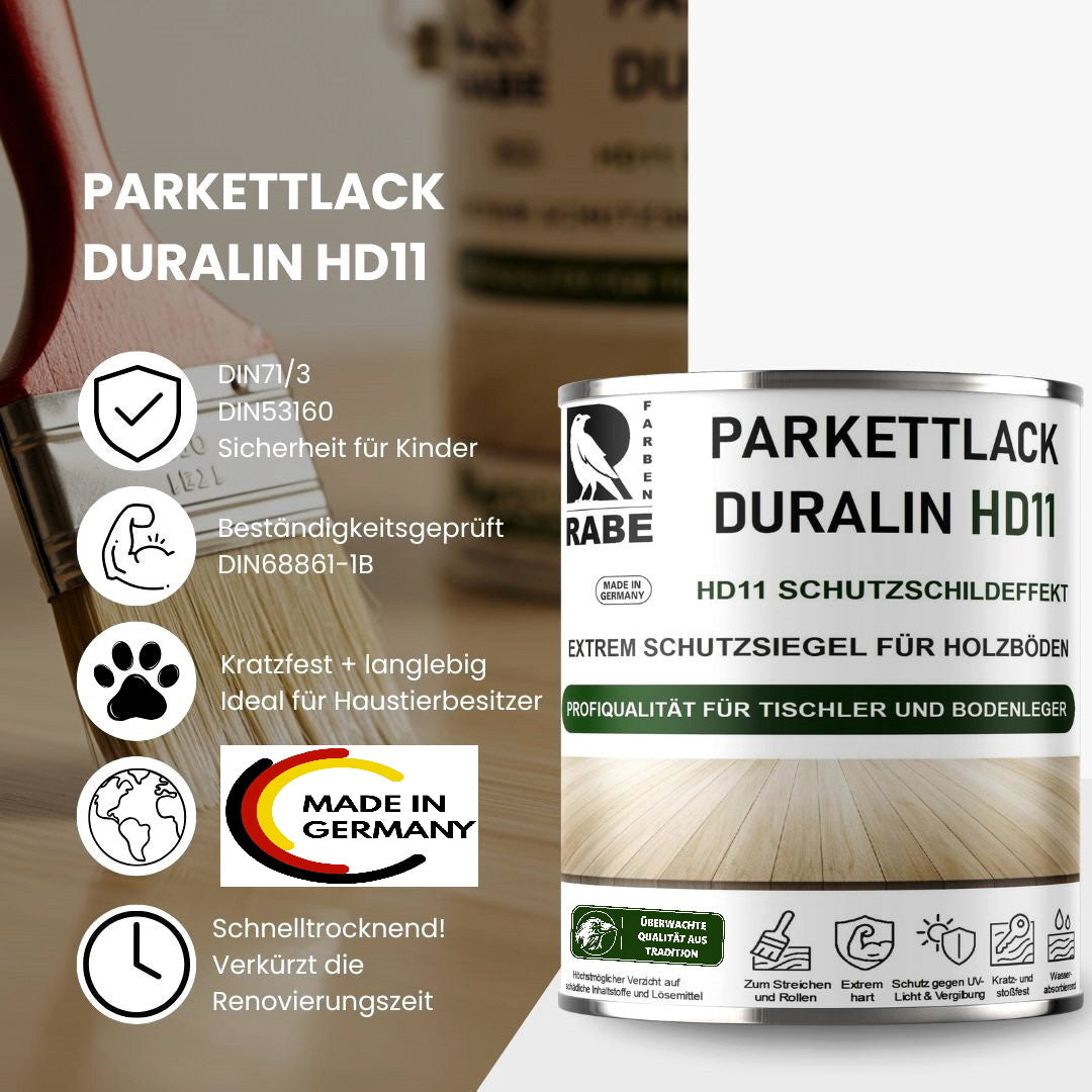 RABE Parkettlack 2K Treppenlack HD11- Holzlack Haustier- Kratzfest Parkettsiegel