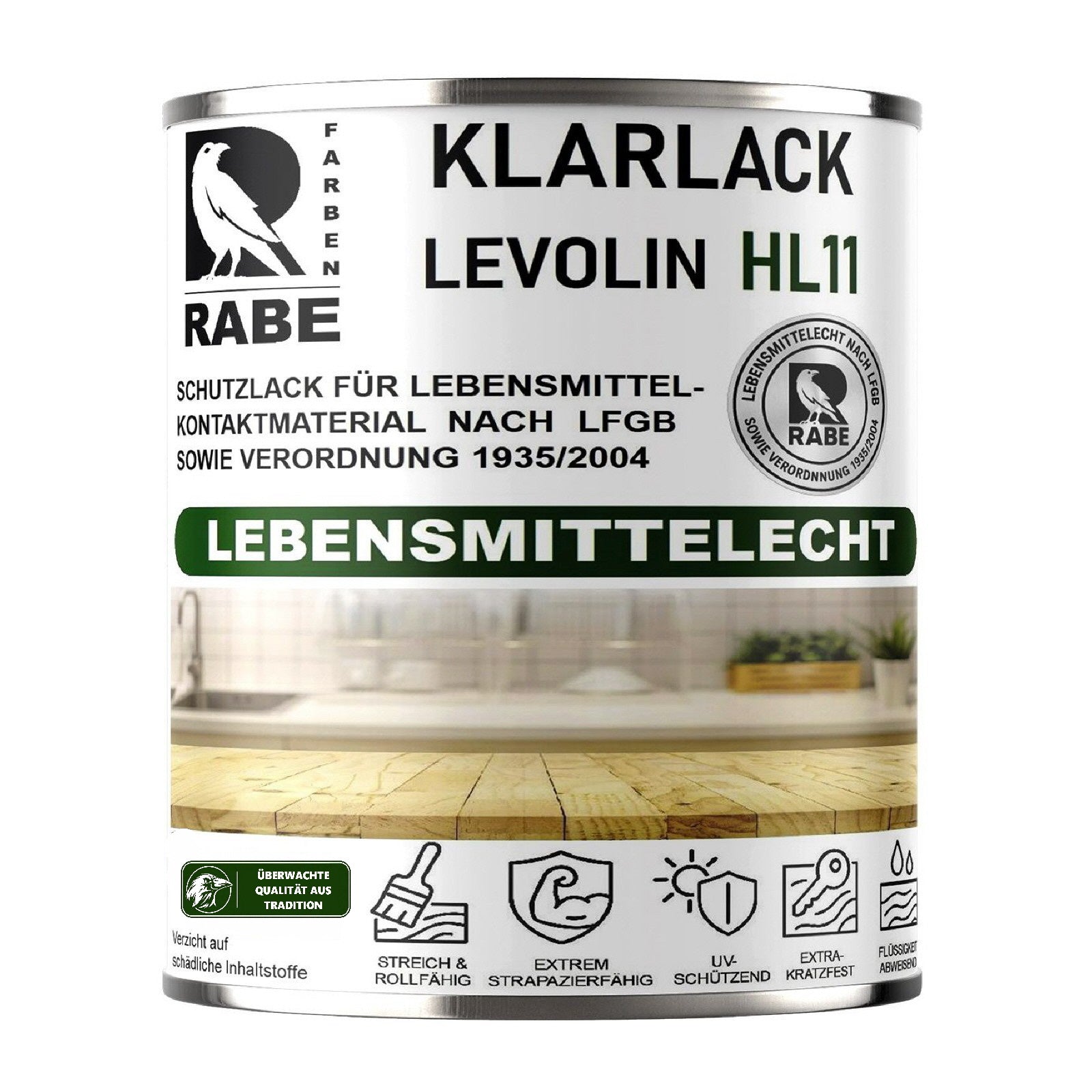 RABE Klarlack Matt Lebensmittelecht LFGB + 1935/2004 Versiegelung Möbellack Holz