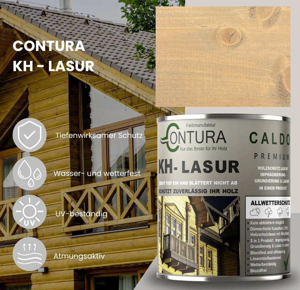 -POS- Contura KH Lasur 3in1 Holzlasur Holzschutzlasur UV- Holzschutz Holzöl Dünnschichtlasur - Farbmanufaktur Contura Berkemeier - Farbmanufaktur Contura Berkemeier
