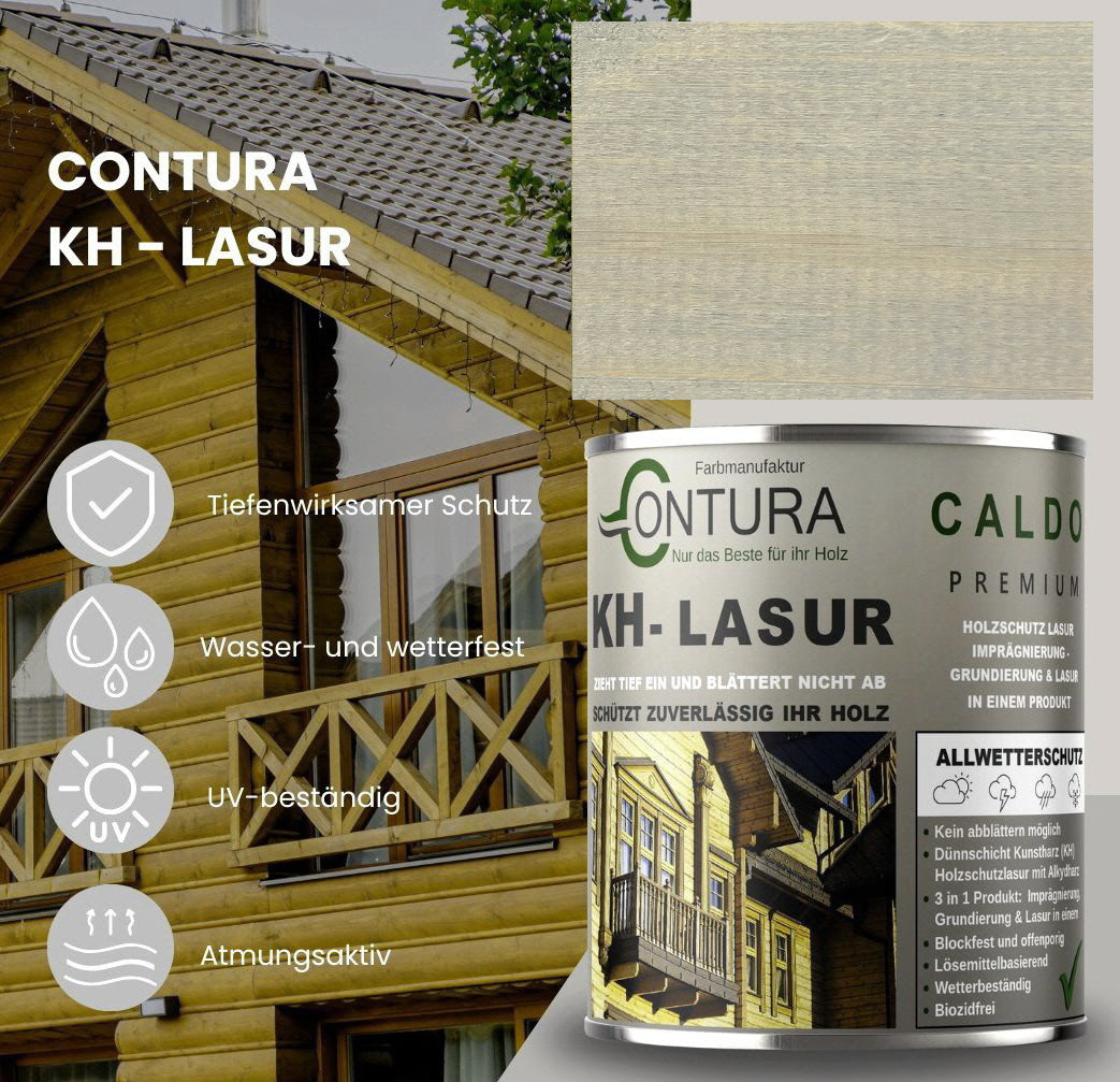 -POS- Contura KH Lasur 3in1 Holzlasur Holzschutzlasur UV- Holzschutz Holzöl Dünnschichtlasur - Farbmanufaktur Contura Berkemeier - Farbmanufaktur Contura Berkemeier
