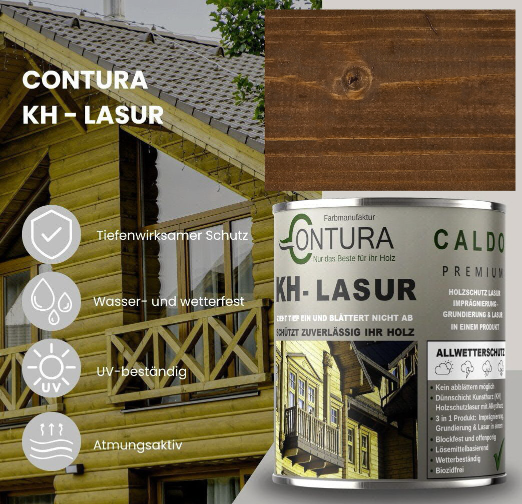 -POS- Contura KH Lasur 3in1 Holzlasur Holzschutzlasur UV- Holzschutz Holzöl Dünnschichtlasur - Farbmanufaktur Contura Berkemeier - Farbmanufaktur Contura Berkemeier