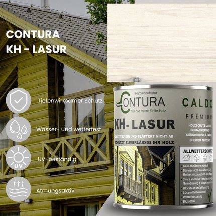 -POS- Contura KH Lasur 3in1 Holzlasur Holzschutzlasur UV- Holzschutz Holzöl Dünnschichtlasur - Farbmanufaktur Contura Berkemeier - Farbmanufaktur Contura Berkemeier