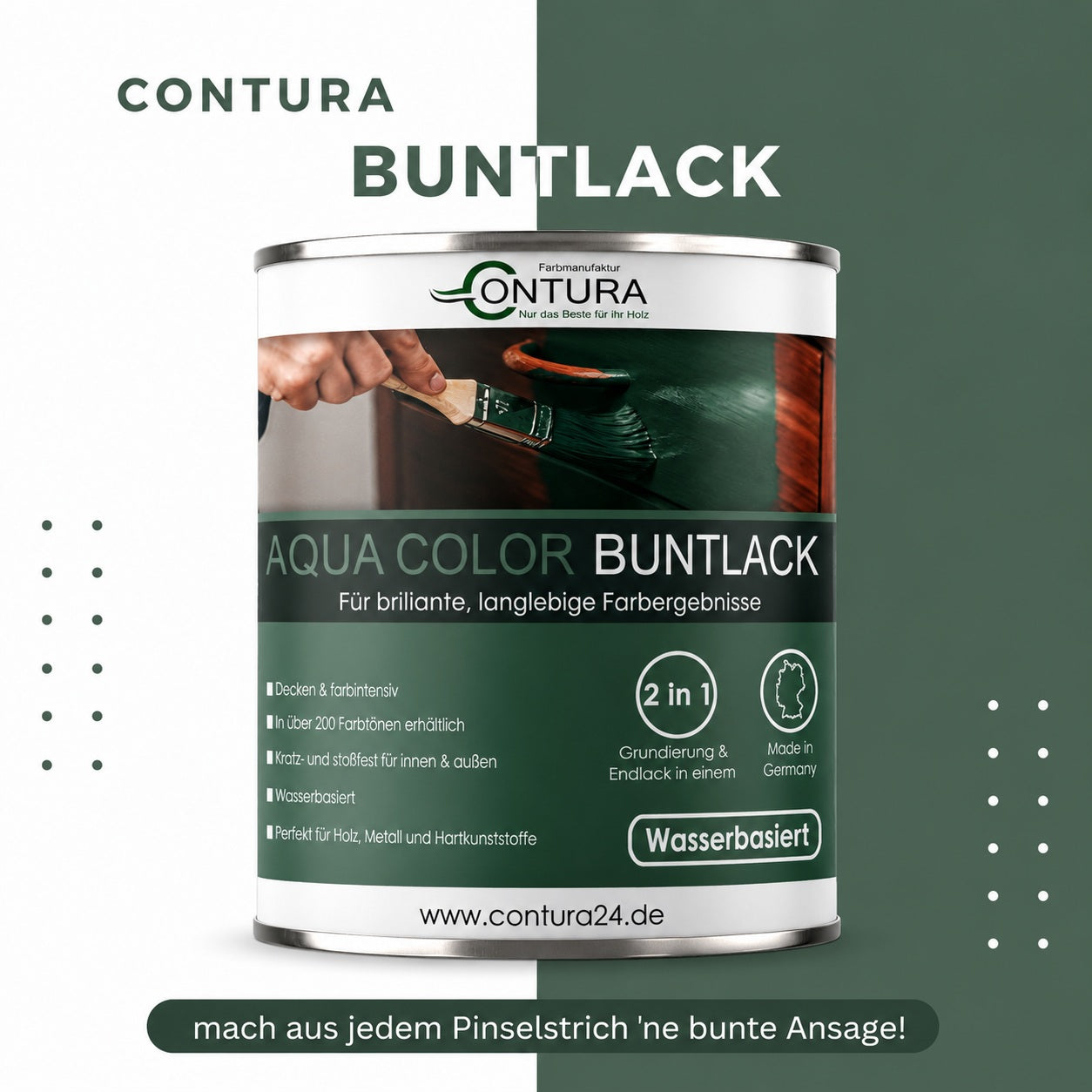 Contura Buntlack ++Wunschfarbton++ Holzlack Möbellack Innen und Außen Metallack Lackfarbe
