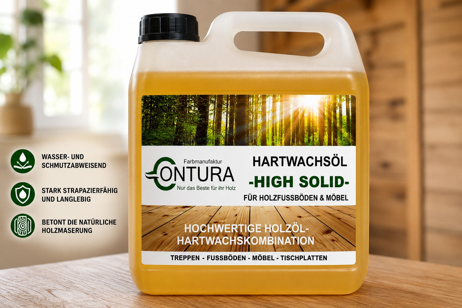 Contura Premium Hartwachsöl High Solid Holzöl Fußböden Möbel Holzschutz