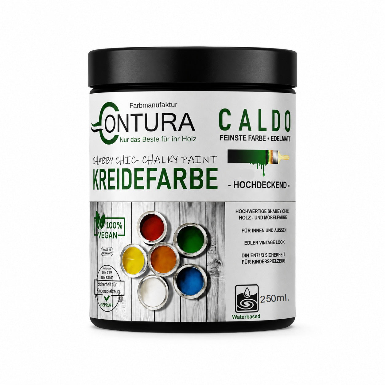 Contura Kreidefarbe Shabby Chic Möbellack Lack Möbel Farbe Holzlack Natur 250ml.
