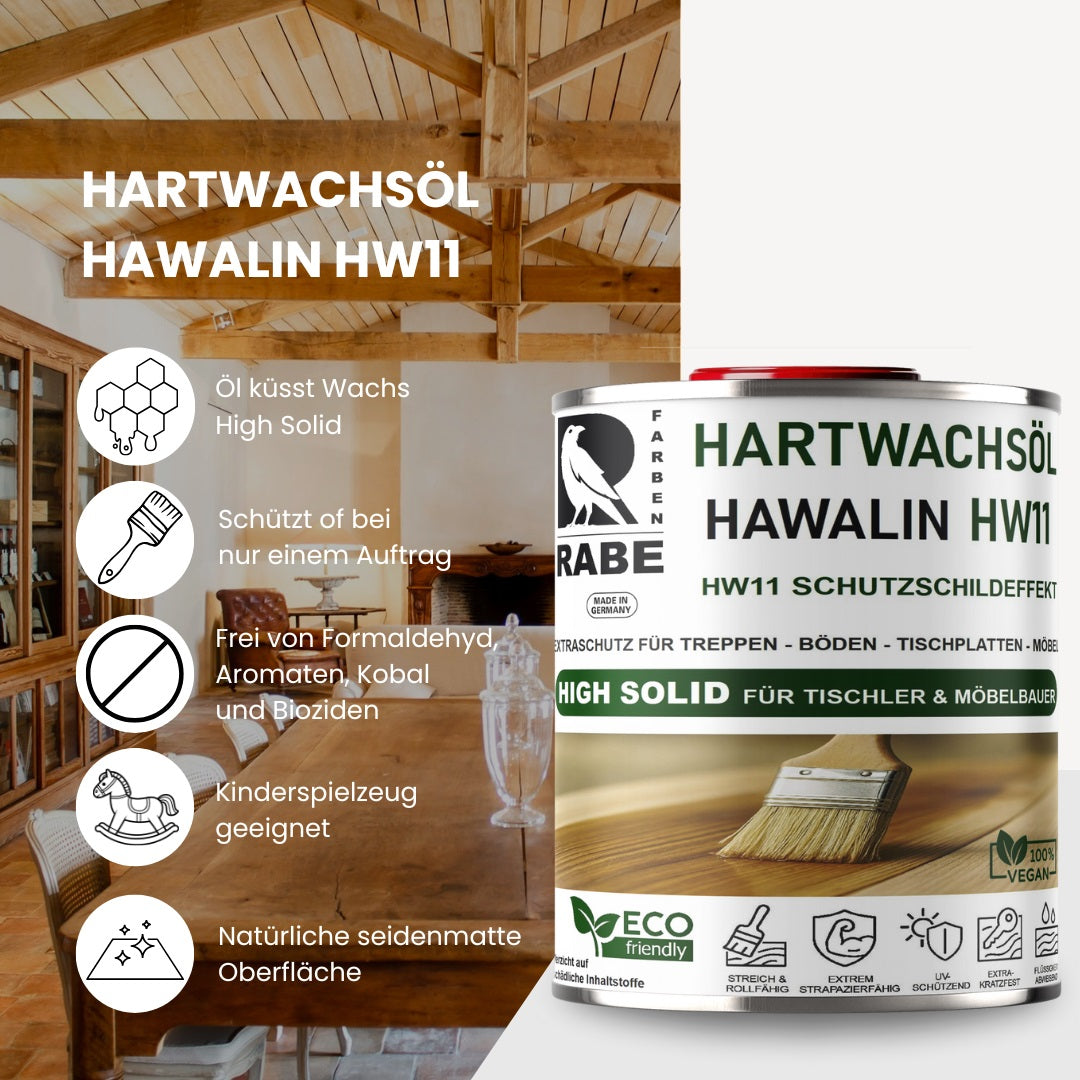 RABE Hartwachsöl High Solid Farblos seidenmatt geprüft Parkett Möbel Treppen Öl - Farbmanufaktur Contura Berkemeier - Farben Rabe