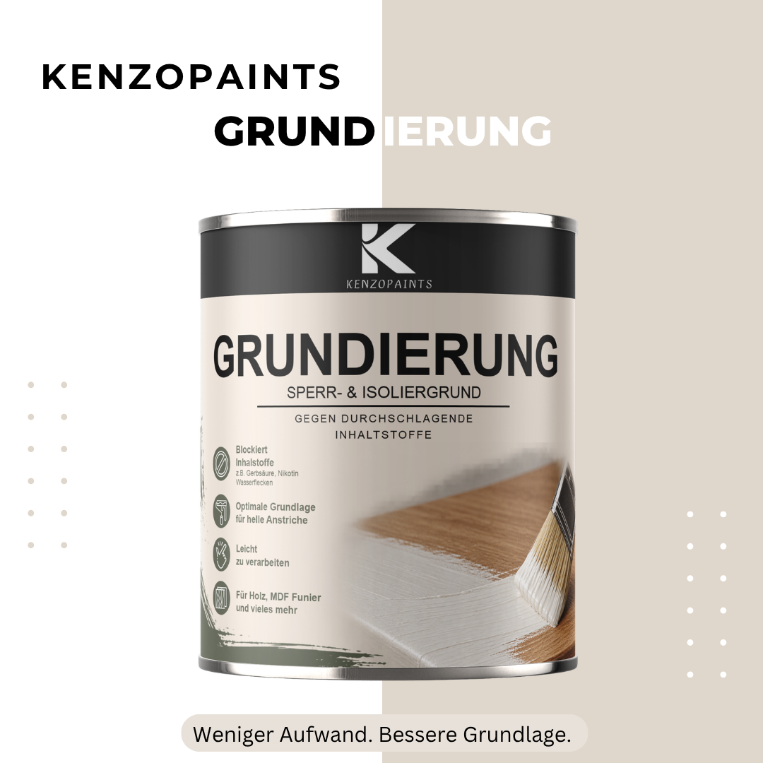 Kenzopaints Grundierung Sperrgrund Isoliergrund für Holz, MDF & Möbel
