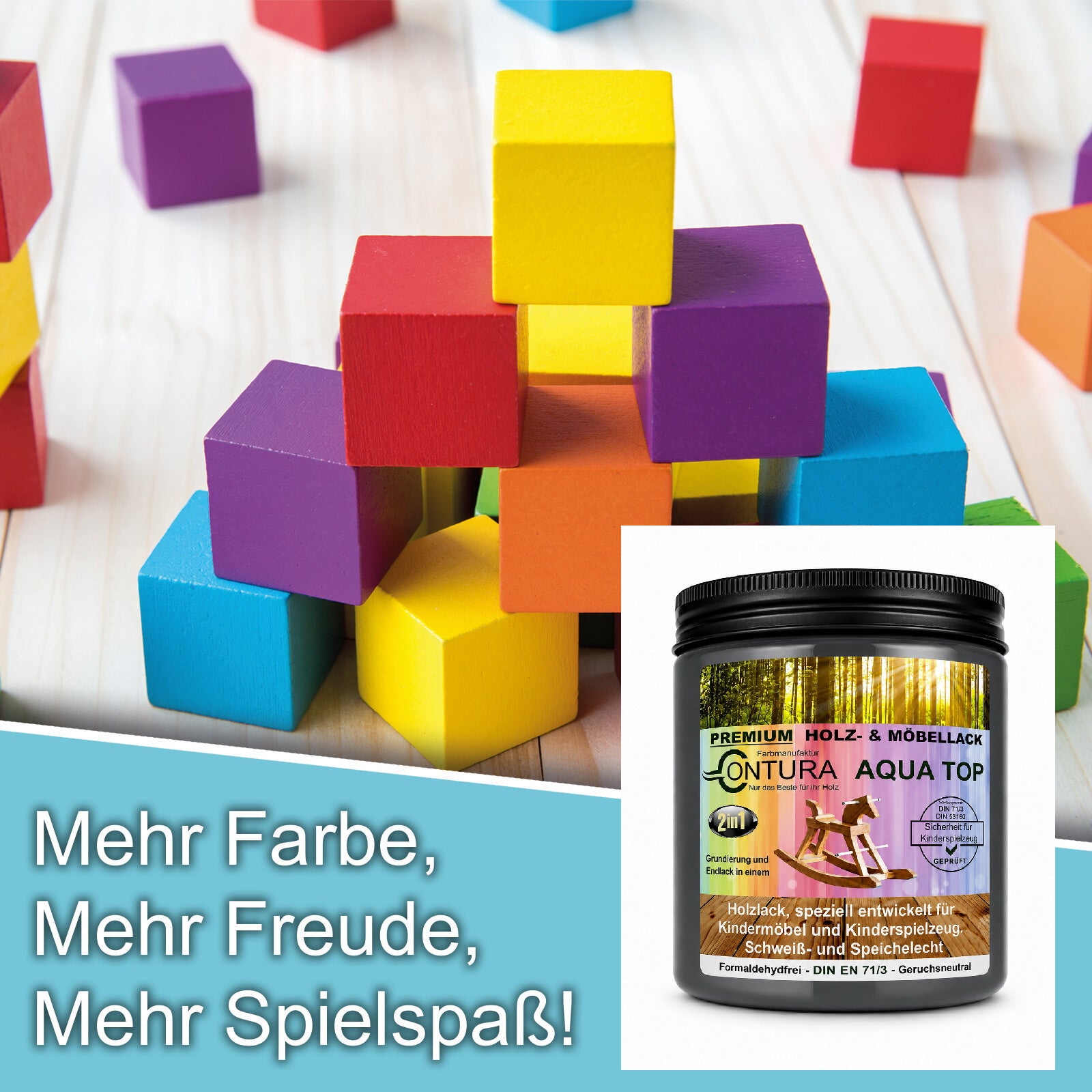 750ml. Möbellack Lack für Kinderspielzeug +32 Farbtöne DIN EN71/3 Kindermöbel Holzlack Kinderzimmer