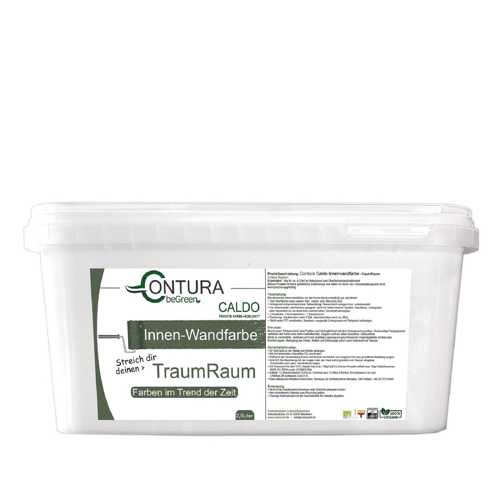 Contura Caldo BeGreen Wandfarbe 2,5 Liter - Farbmanufaktur Contura Berkemeier - Farbmanufaktur Contura Berkemeier
