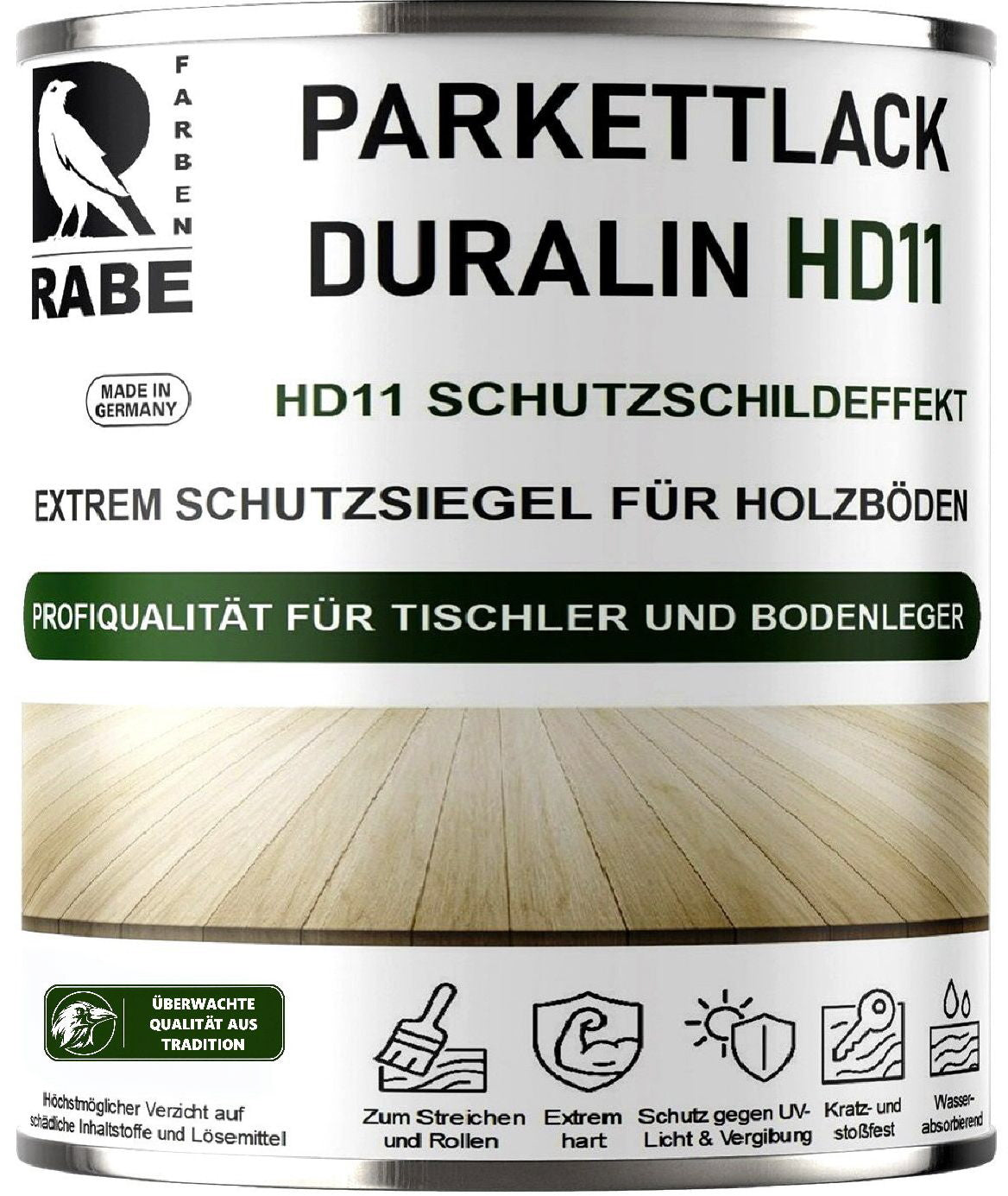 RABE Parkettlack Treppenlack Duralin HD11 Klarlack Hochleistungs Lack 2in1 für Holzboden
