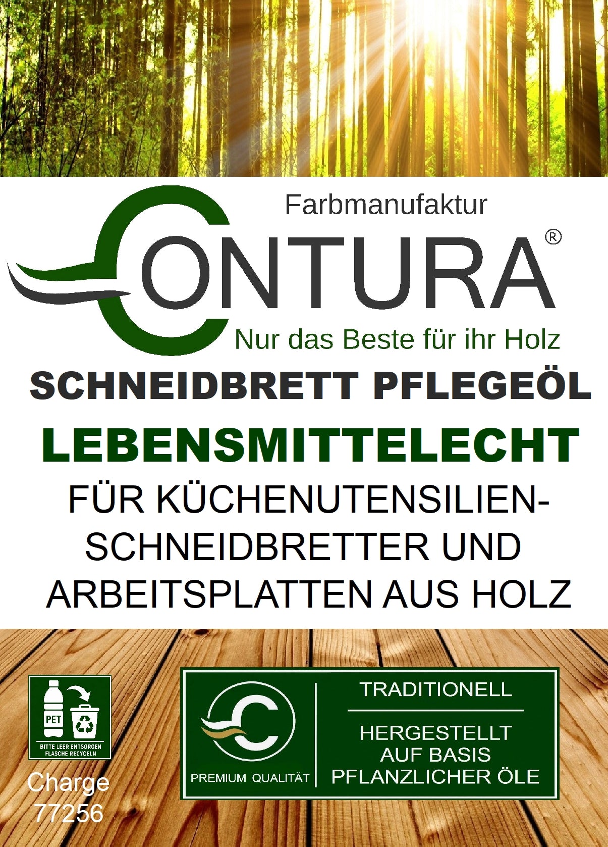 Contura Schneidebrett Pflegeöl Lebensmittecht Arbeitsplatten Holzöl Holz Öl Schneidbrett