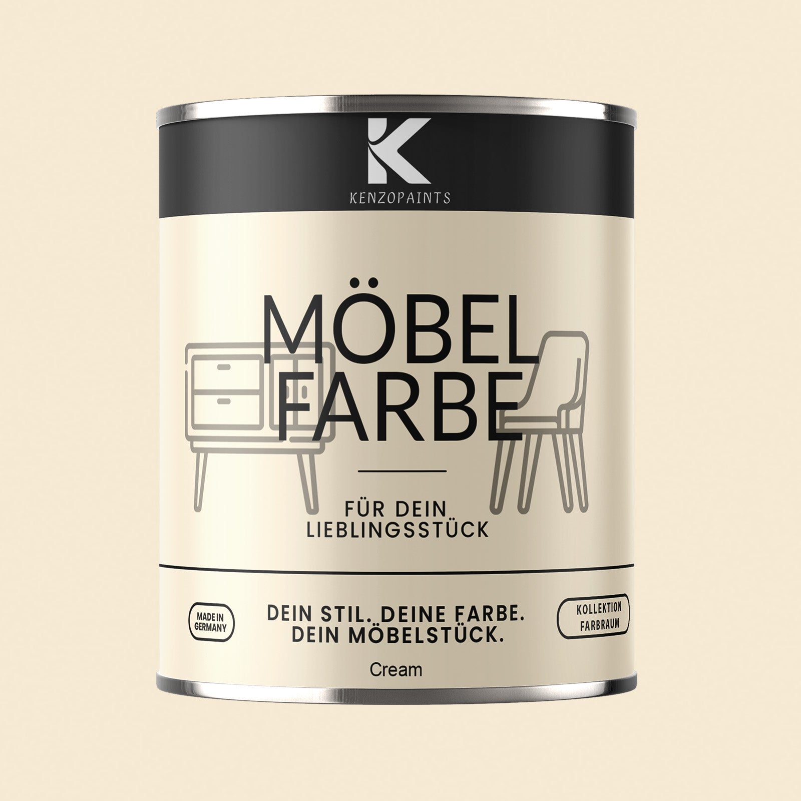 Kenzopaints Möbelfarbe Möbellack Buntlack Farbraum - 750ml - Farbmanufaktur Contura Berkemeier - Farbmanufaktur Contura Berkemeier