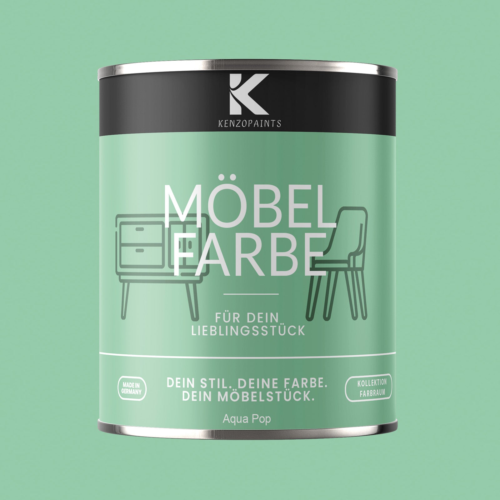 Kenzopaints Möbelfarbe Möbellack Buntlack Farbraum - 750ml - Farbmanufaktur Contura Berkemeier - Farbmanufaktur Contura Berkemeier
