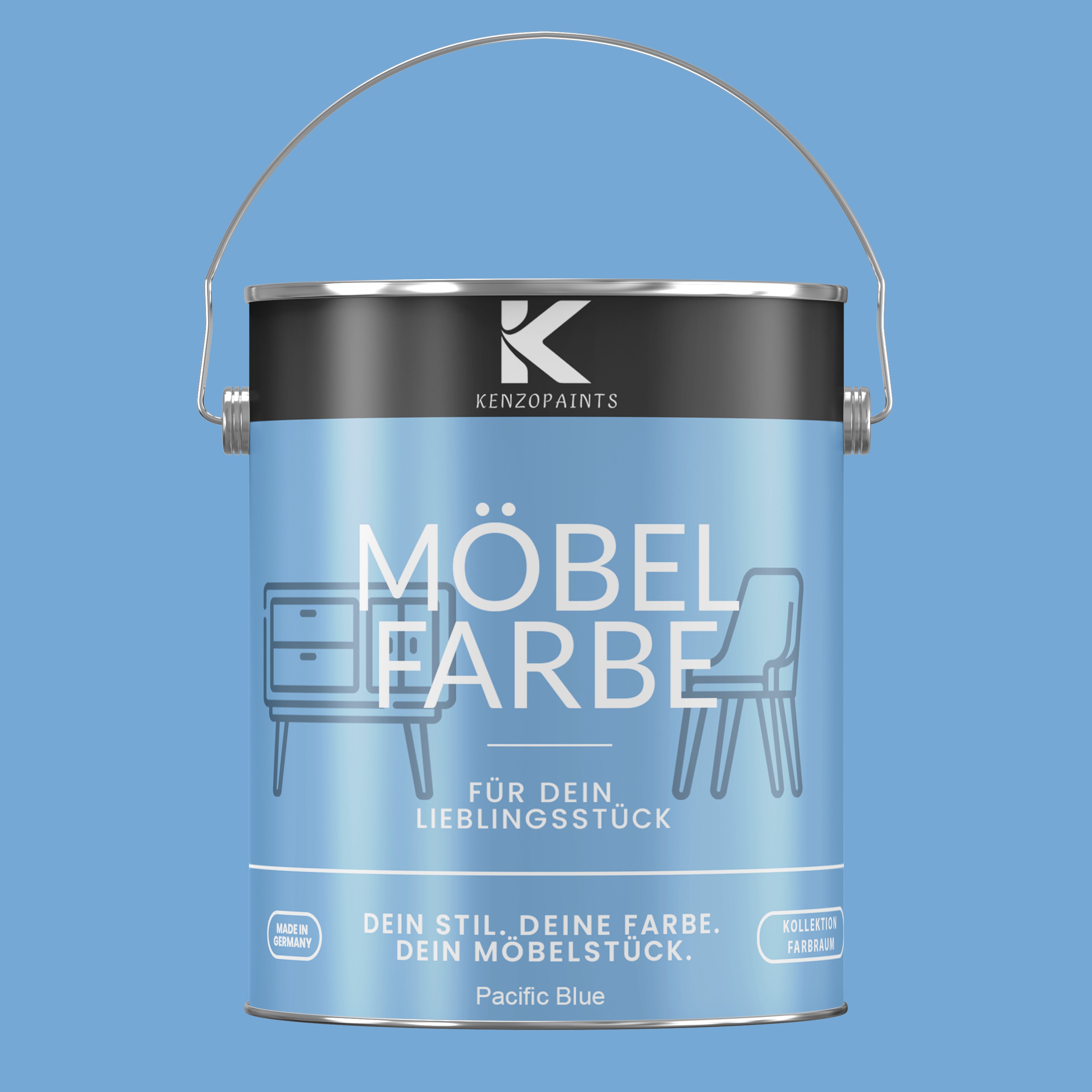 Kenzopaints Möbelfarbe Möbellack Buntlack Farbraum - 2,5Liter - Farbmanufaktur Contura Berkemeier - Farbmanufaktur Contura Berkemeier