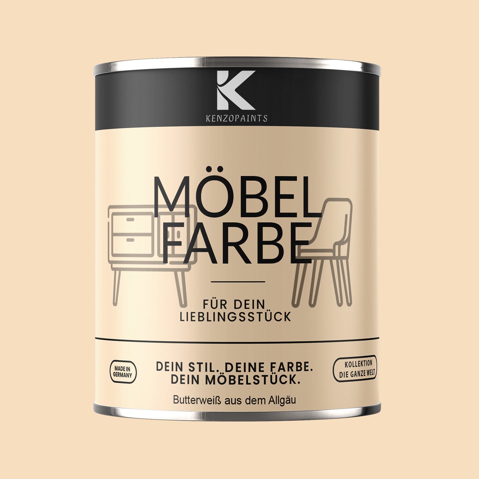Kenzopaints Möbelfarbe Möbellack Buntlack - 2,5Liter - Farbmanufaktur Contura Berkemeier - Farbmanufaktur Contura Berkemeier