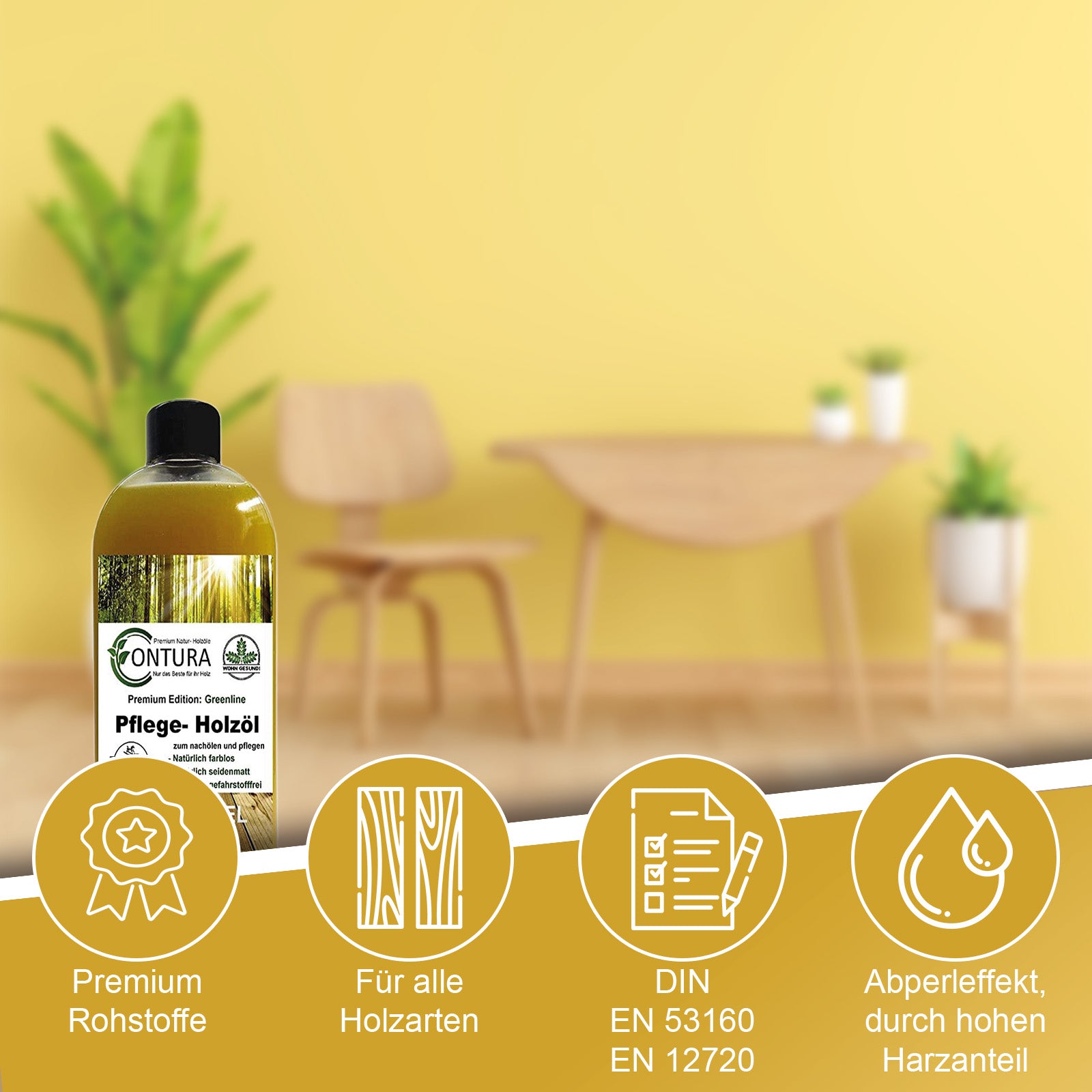 Contura Profi Pflegeöl Premium Greenline Holzöl Holzschutz Tisch & Möbelöl Holzpflege - Farbmanufaktur Contura Berkemeier - Farbmanufaktur Contura Berkemeier