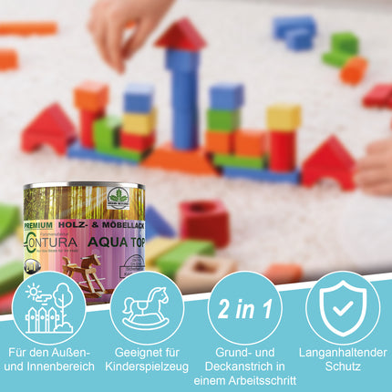 750ml. Möbellack Lack für Kinderspielzeug +32 Farbtöne DIN EN71/3 Kindermöbel Holzlack Kinderzimmer - Farbmanufaktur Contura Berkemeier - Farbmanufaktur Contura Berkemeier