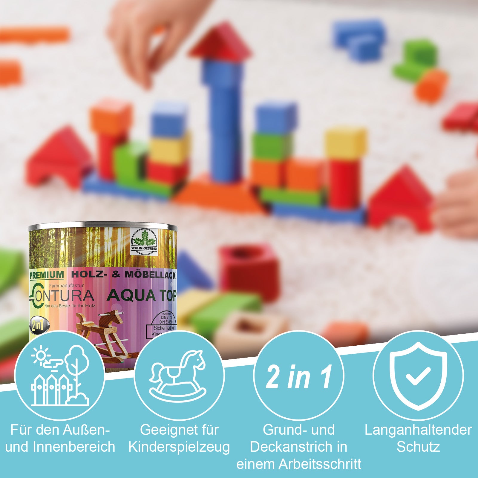 750ml. Möbellack Lack für Kinderspielzeug +32 Farbtöne DIN EN71/3 Kindermöbel Holzlack Kinderzimmer - Farbmanufaktur Contura Berkemeier - Farbmanufaktur Contura Berkemeier