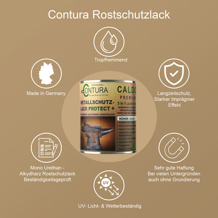 Contura 3 in 1 Rostschutzfarbe Metallschutzlack GLÄNZEND RAL Metall Lack Farbe Grundierung Rost - Farbmanufaktur Contura Berkemeier - Farbmanufaktur Contura Berkemeier