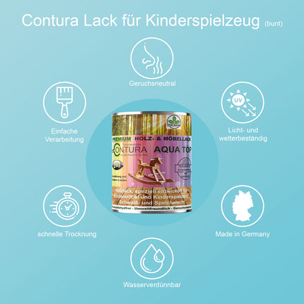750ml. Möbellack Lack für Kinderspielzeug +32 Farbtöne DIN EN71/3 Kindermöbel Holzlack Kinderzimmer - Farbmanufaktur Contura Berkemeier - Farbmanufaktur Contura Berkemeier