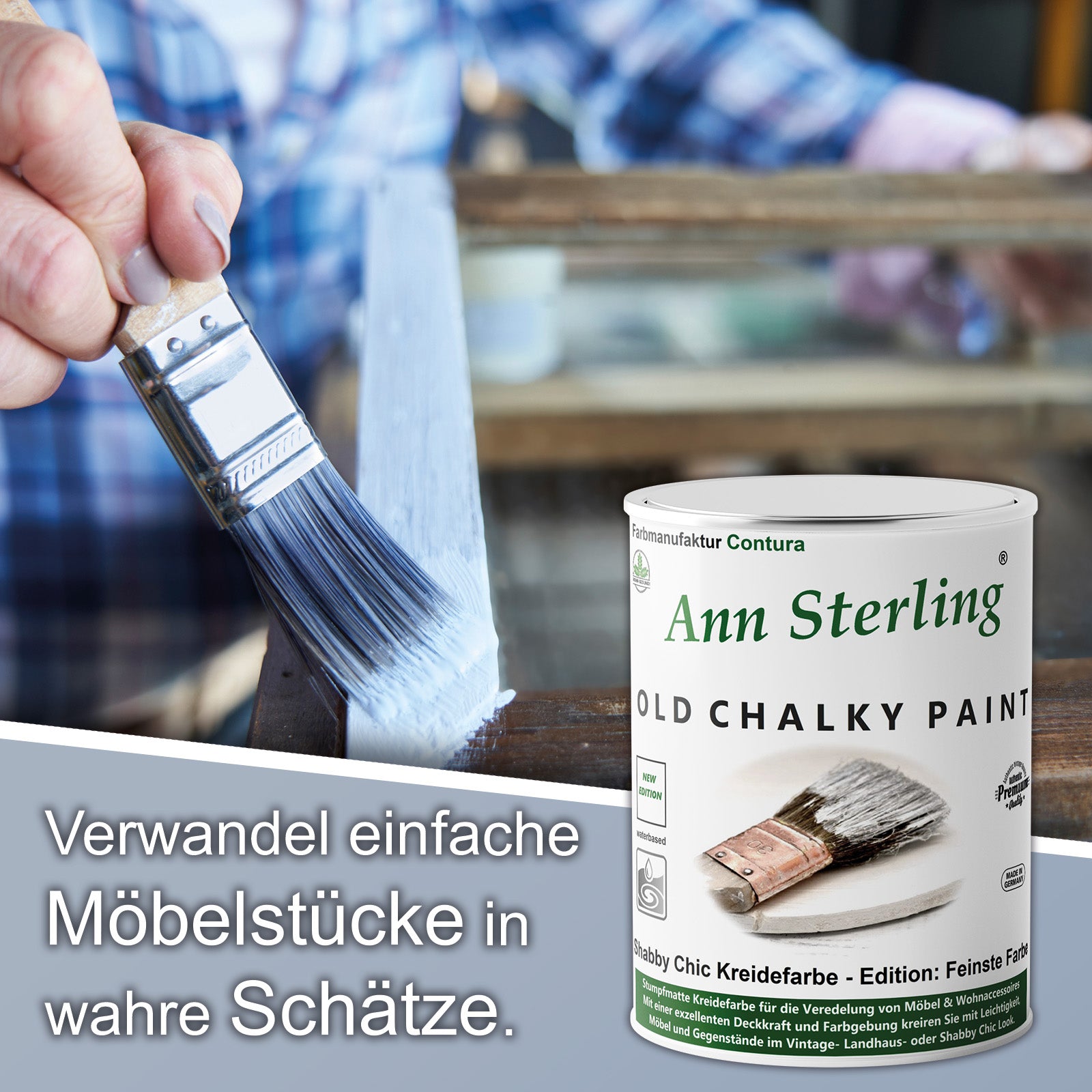 Ann Sterling Kreidefarbe Shabby Chic 750ml. - Farbmanufaktur Contura Berkemeier - Farbmanufaktur Contura Berkemeier