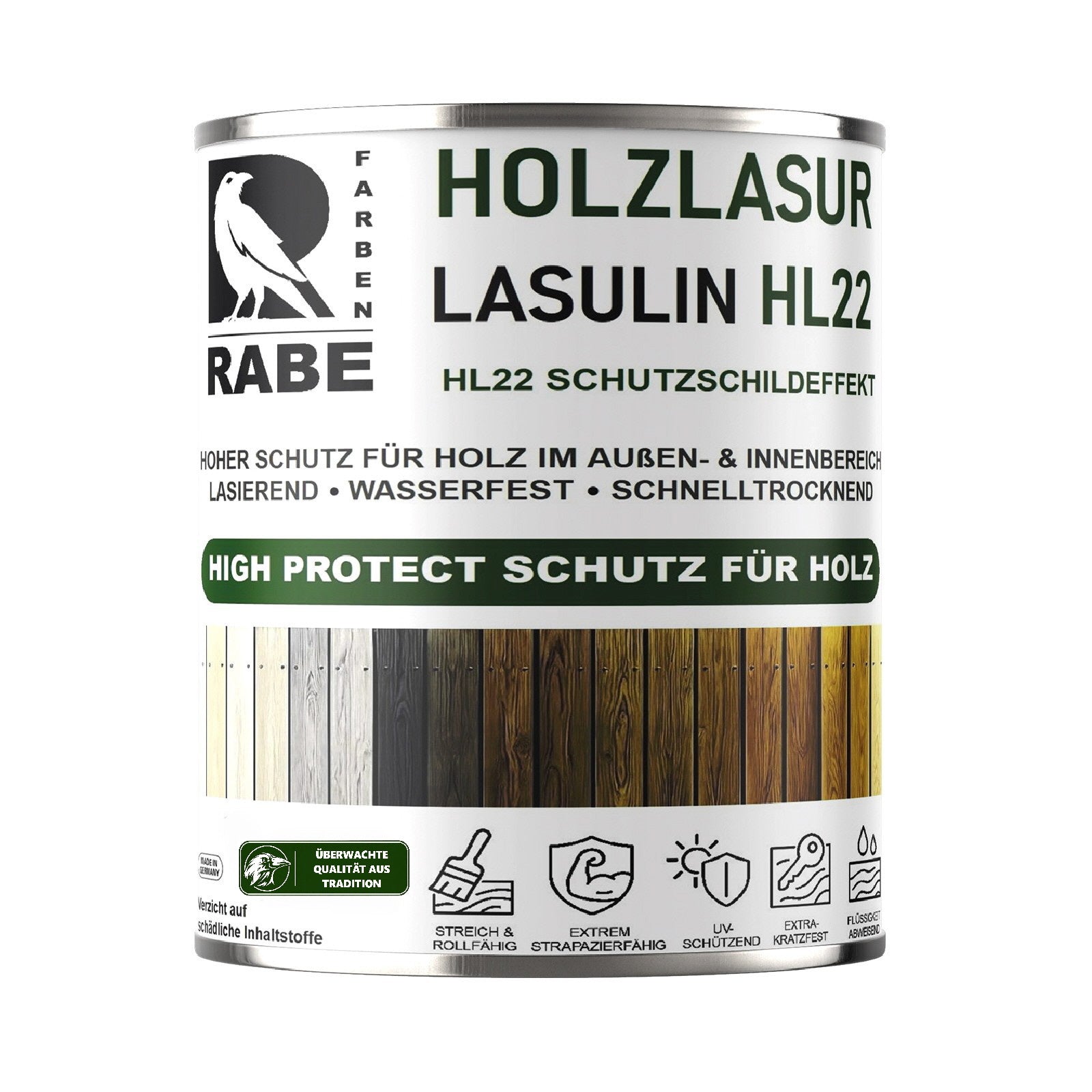 RABE Holzlasur High Protect Holzschutz Dickschichtlasur Außen Gartenholz Lasur