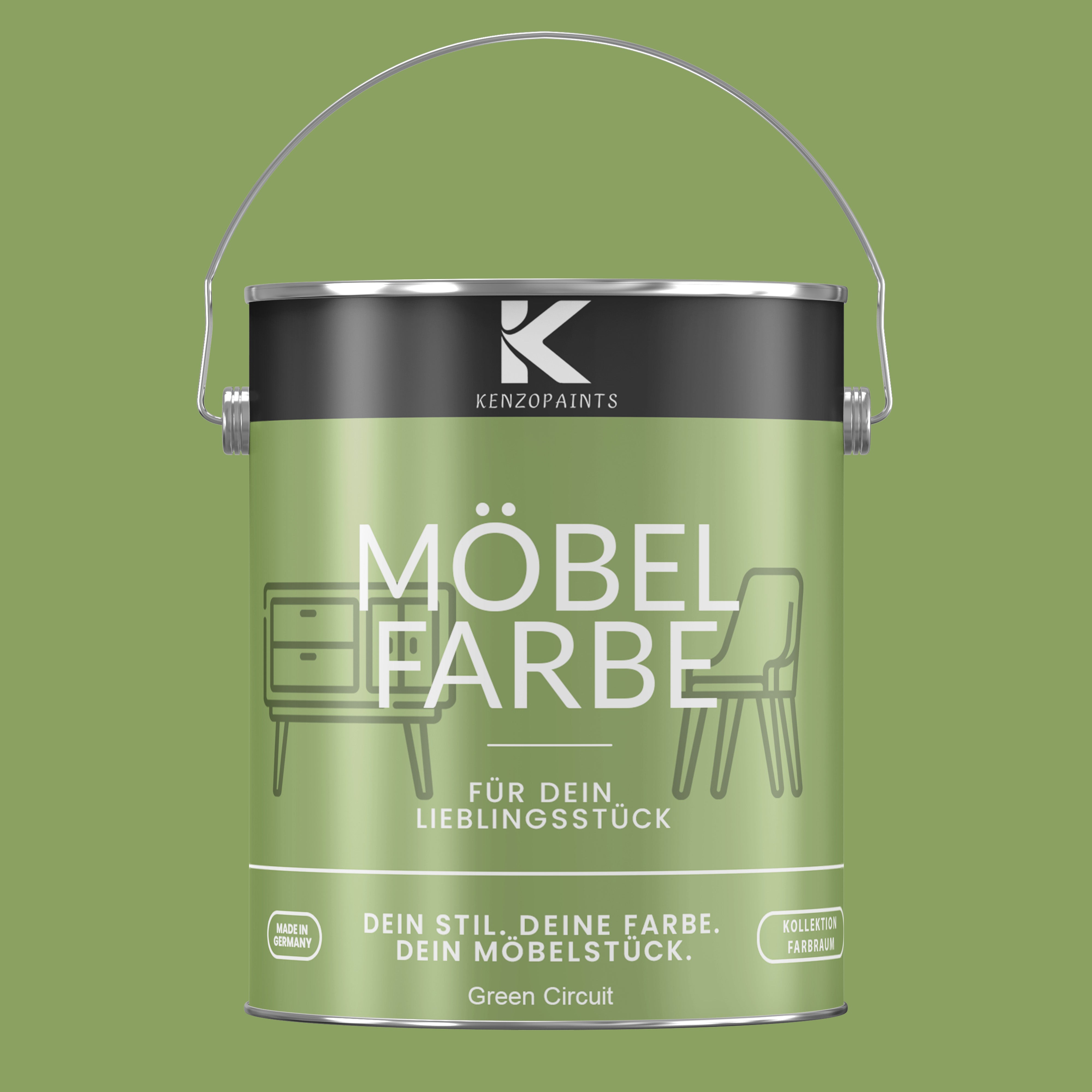 Kenzopaints Möbelfarbe Möbellack Buntlack Farbraum - 2,5Liter - Farbmanufaktur Contura Berkemeier - Farbmanufaktur Contura Berkemeier