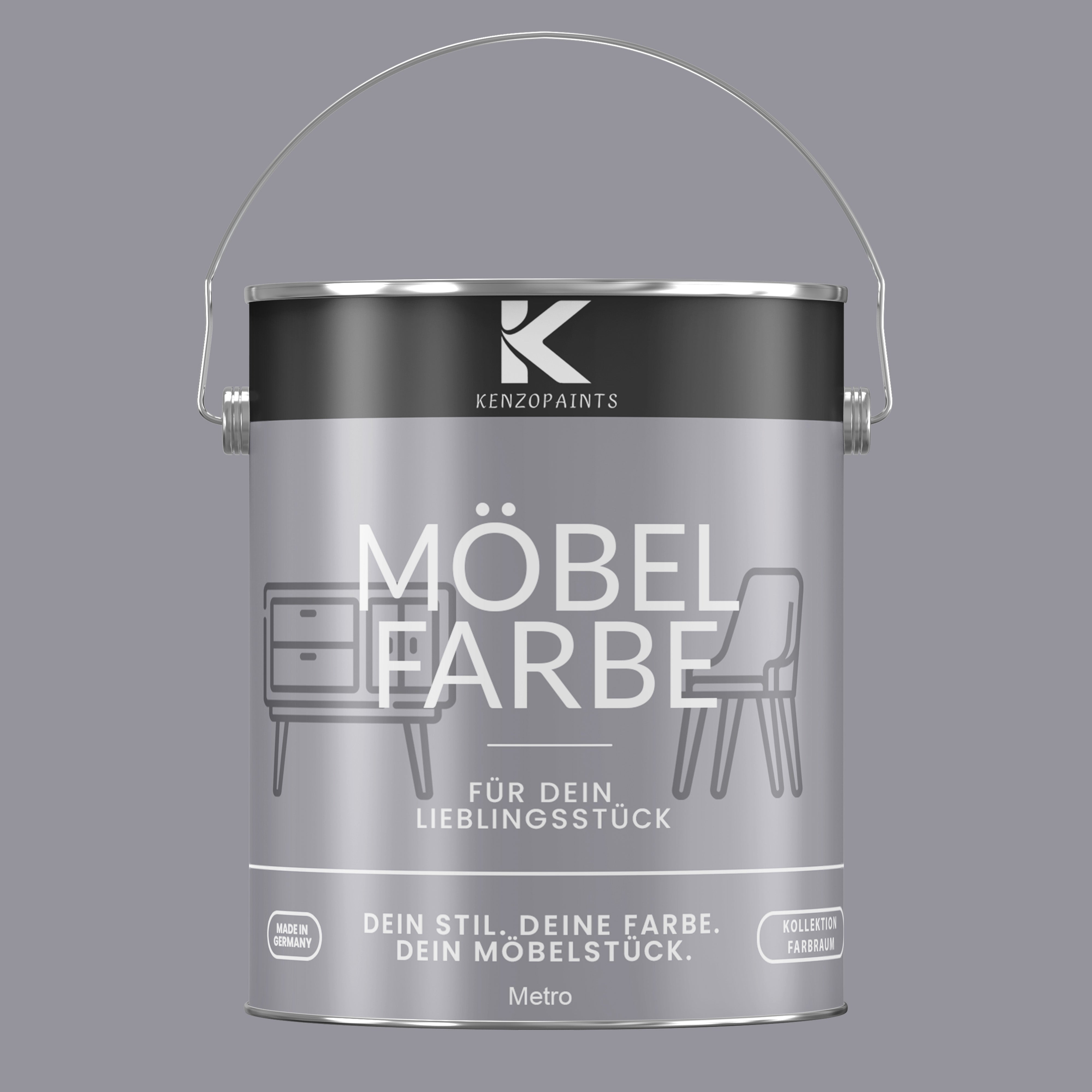 Kenzopaints Möbelfarbe Möbellack Buntlack Farbraum - 2,5Liter - Farbmanufaktur Contura Berkemeier - Farbmanufaktur Contura Berkemeier