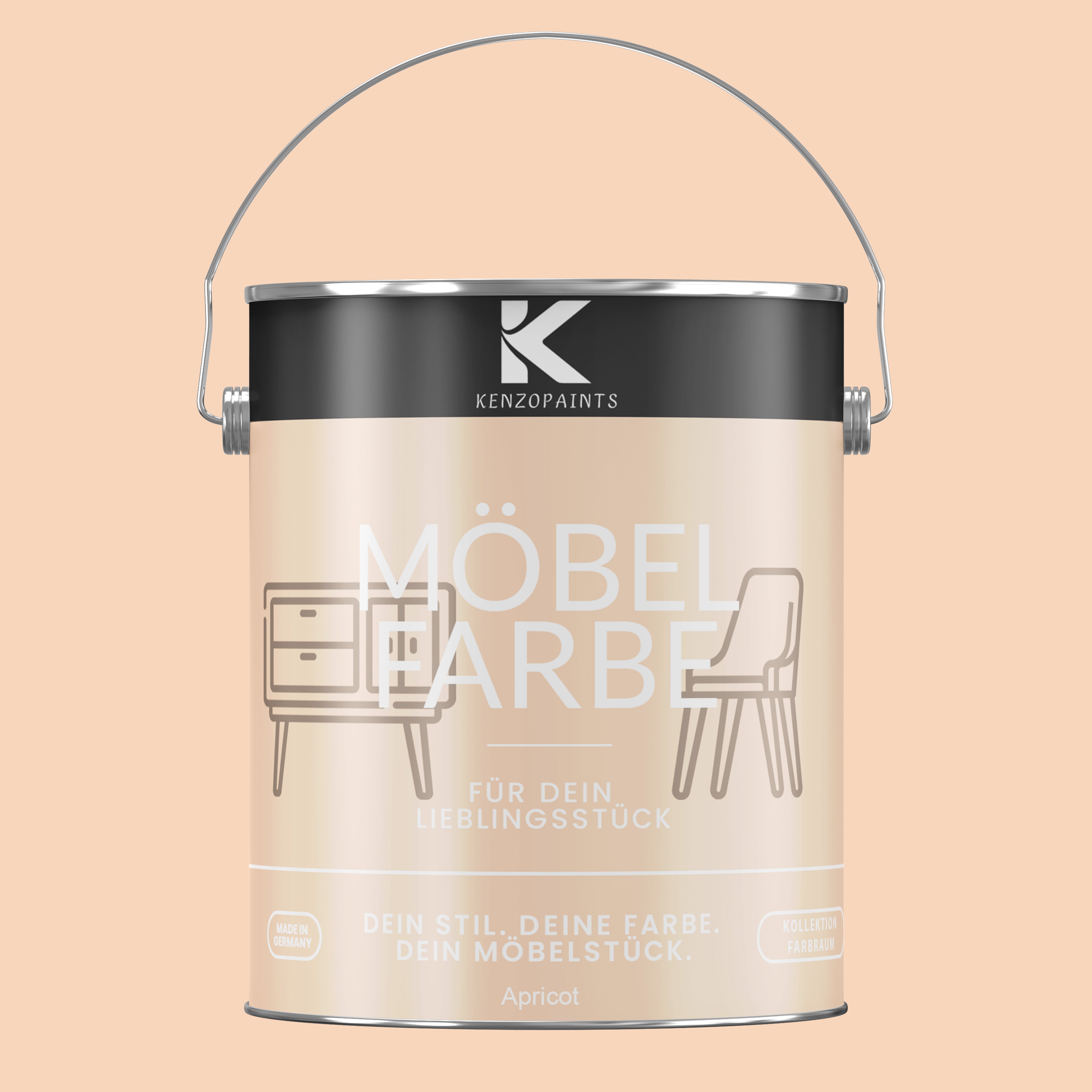 Kenzopaints Möbelfarbe Möbellack Buntlack Farbraum - 2,5Liter - Farbmanufaktur Contura Berkemeier - Farbmanufaktur Contura Berkemeier