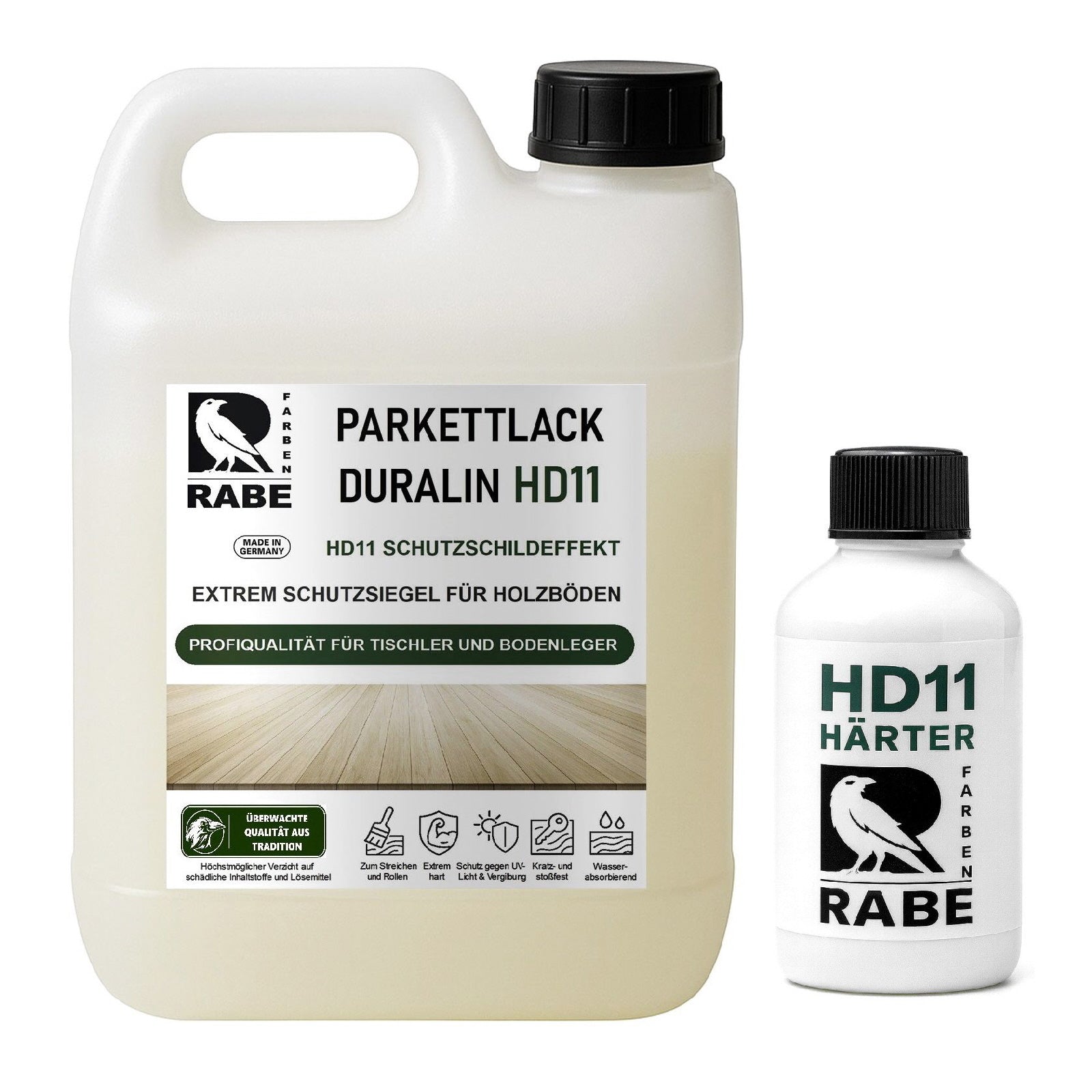 RABE Parkettlack 2K Treppenlack HD11- Holzlack Haustier- Kratzfest Parkettsiegel