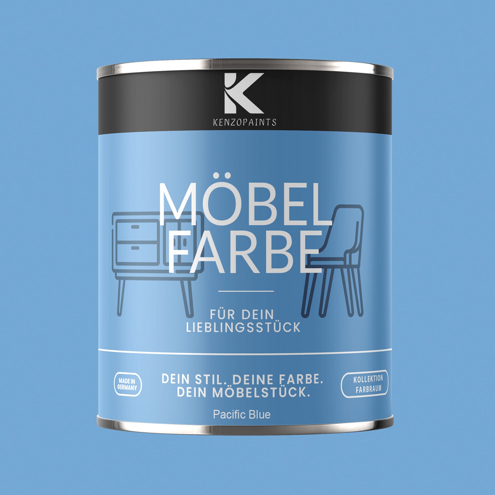 Kenzopaints Möbelfarbe Möbellack Buntlack Farbraum - 750ml - Farbmanufaktur Contura Berkemeier - Farbmanufaktur Contura Berkemeier