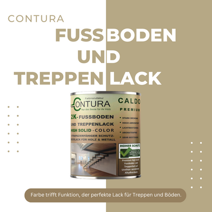 -POS- 2K Fussbodenlack Treppenlack Farbe Buntlack Seidenmatt Dielenlack Parkettlack - Farbmanufaktur Contura Berkemeier - Farbmanufaktur Contura Berkemeier