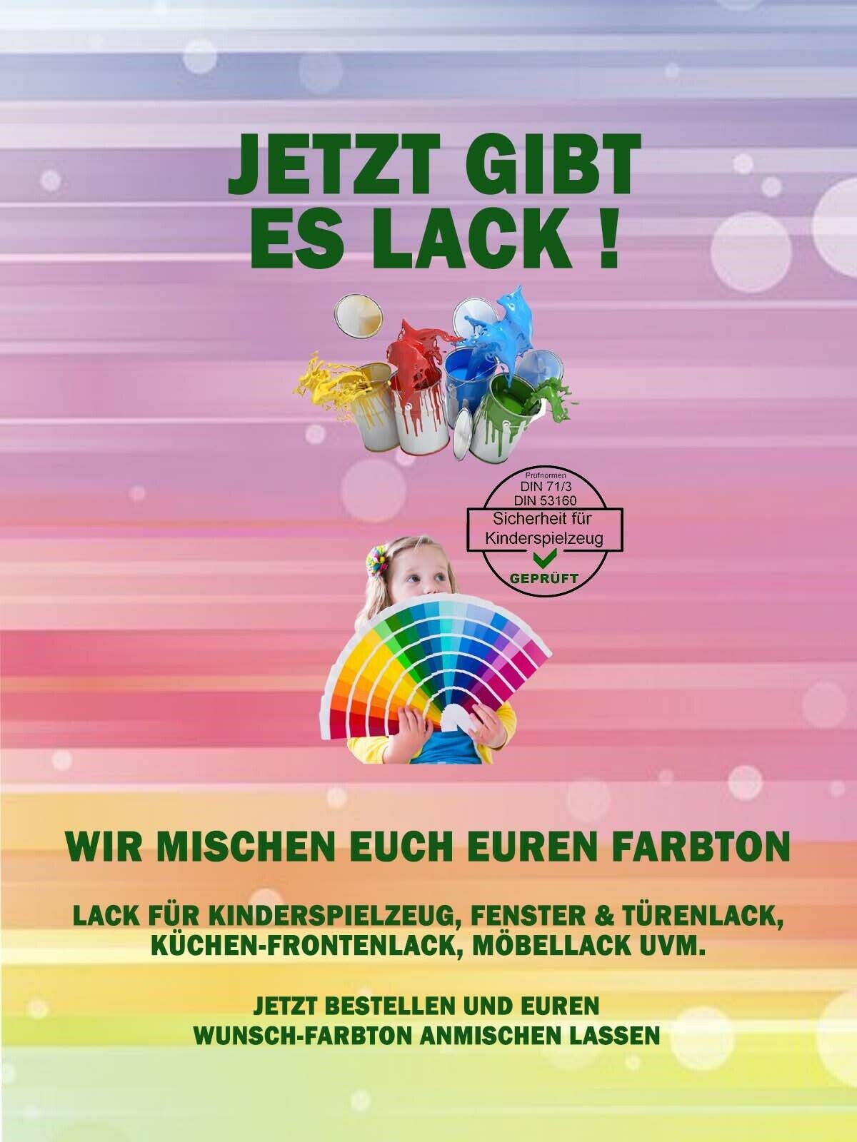 250ml. Möbellack Lack für Kinderspielzeug +32 Farbtöne DIN EN71/3 Kindermöbel Holzlack Kinderzimmer - Farbmanufaktur Contura Berkemeier22000