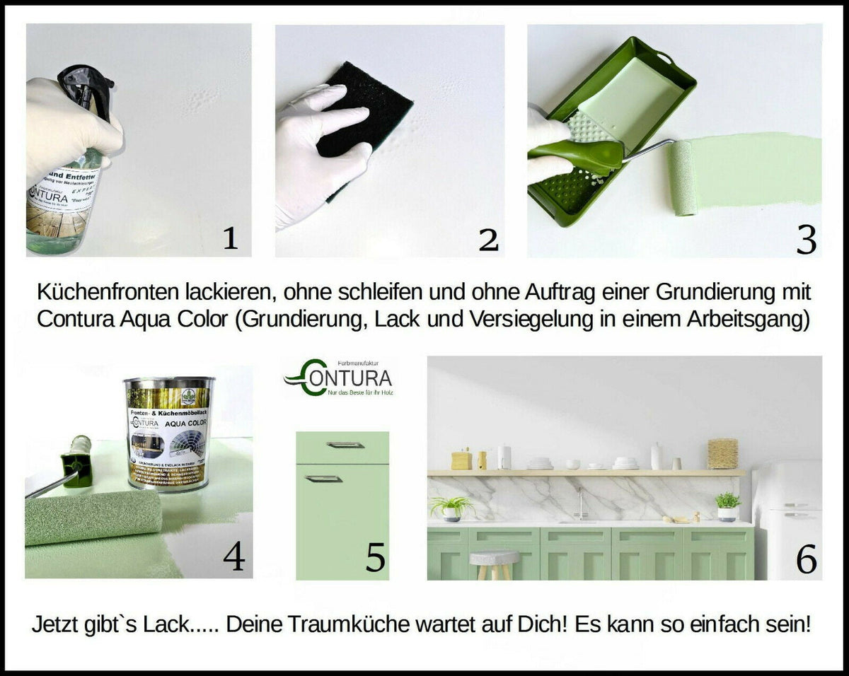 Contura Küchenmöbellack ++Wunschfarbton++ RAL Möbellack SET Möbelfarbe Holzlack Buntlack Küchenlack - Farbmanufaktur Contura Berkemeier - Farbmanufaktur Contura Berkemeier