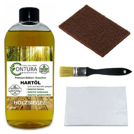 CONTURA Hartöl im SET 5tlg Holz- Möbelöl Holzöl Hartwachs Pflegeöl farblos 250ml - Farbmanufaktur Contura Berkemeier72444
