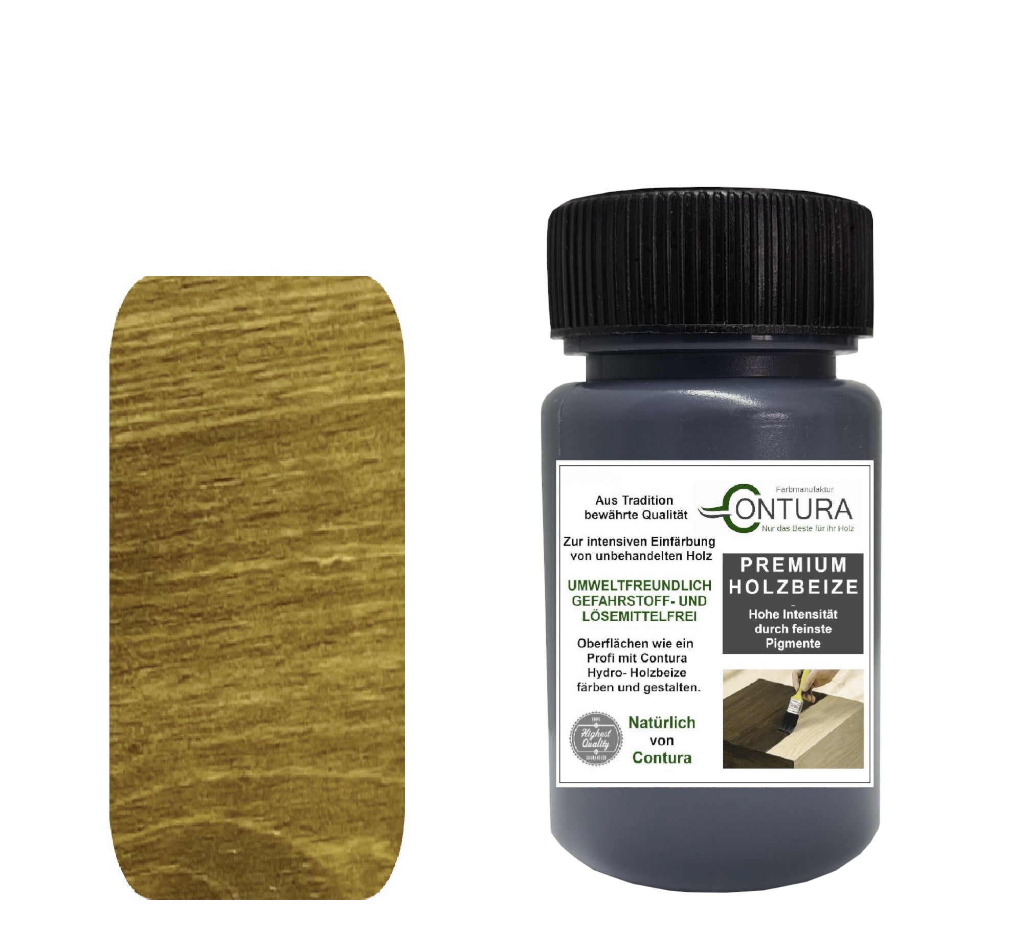 Contura Holzbeize Tischler Beize 50ml. Beizprobe Pinselflasche Holz Farbe Wasserbeize Parkett Antik Möbel Holzfarbe - Farbmanufaktur Contura Berkemeier22605