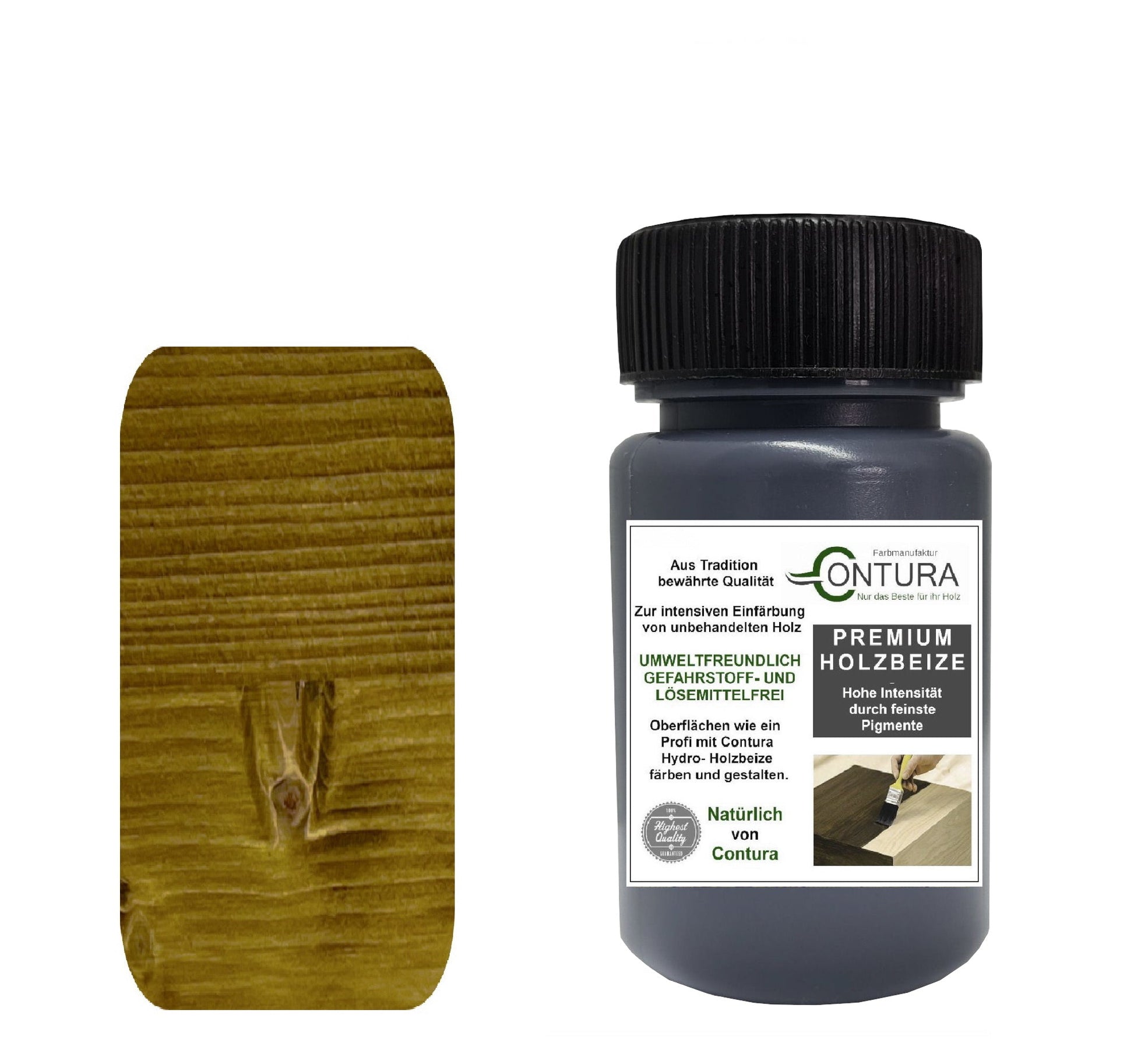 Contura Holzbeize Tischler Beize 50ml. Beizprobe Pinselflasche Holz Farbe Wasserbeize Parkett Antik Möbel Holzfarbe - Farbmanufaktur Contura Berkemeier22602