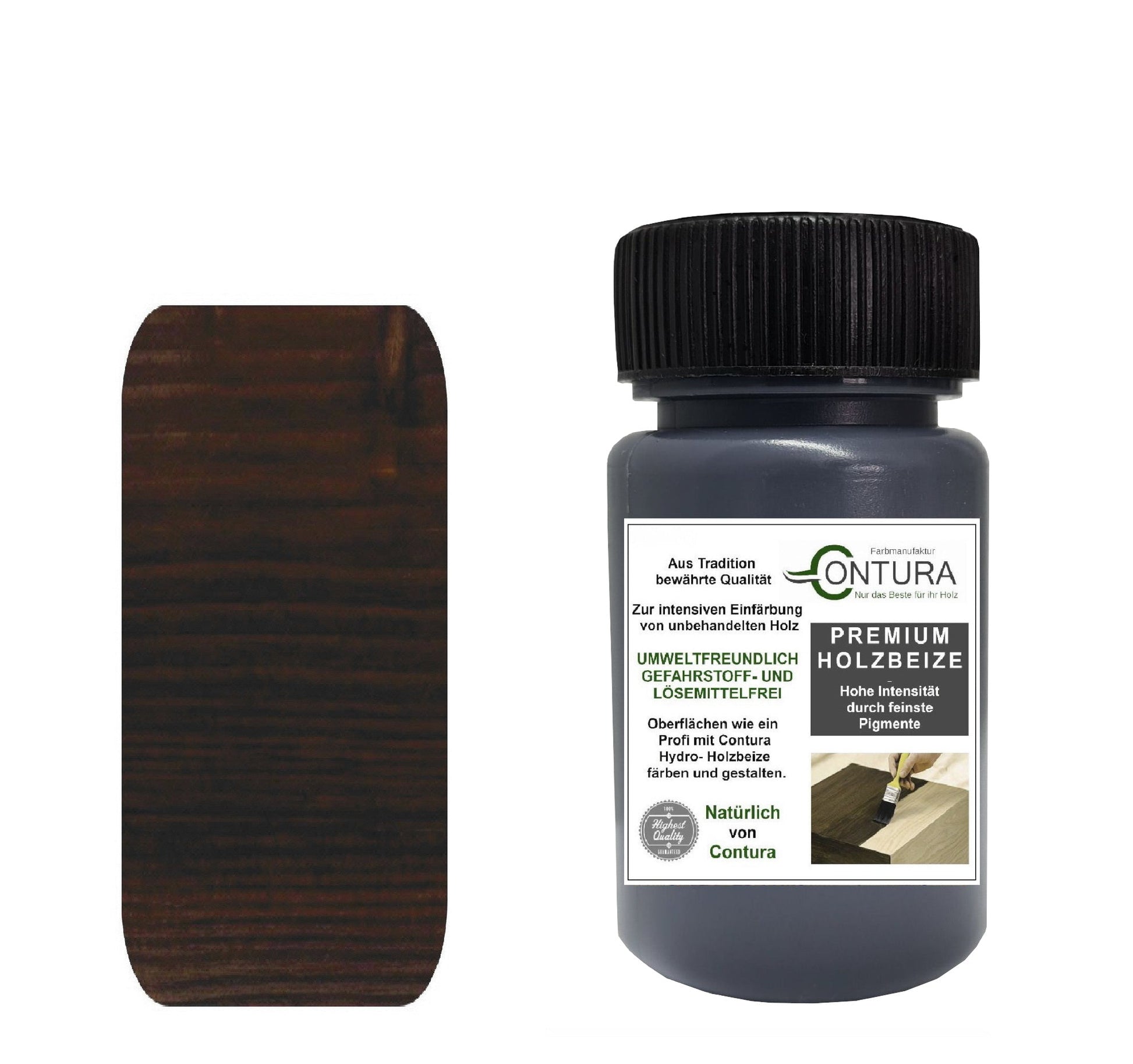 Contura Holzbeize Tischler Beize 50ml. Beizprobe Pinselflasche Holz Farbe Wasserbeize Parkett Antik Möbel Holzfarbe - Farbmanufaktur Contura Berkemeier22610